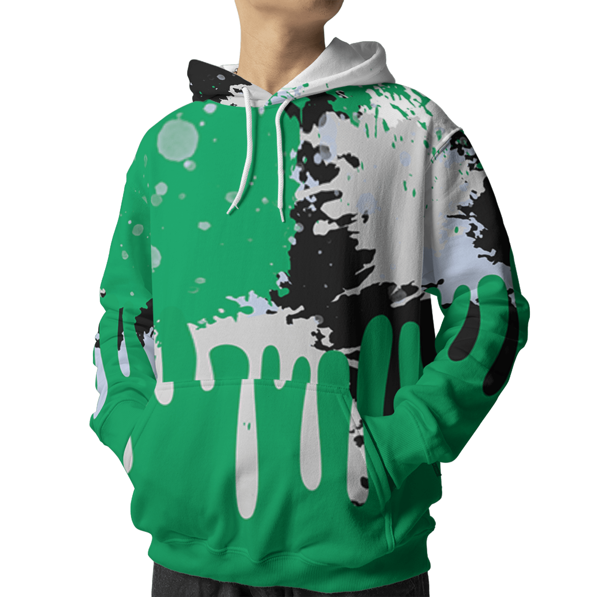 Lucky Green 5s Hoodie Match Colorful 3D All-Over Print Art - NastyJamz