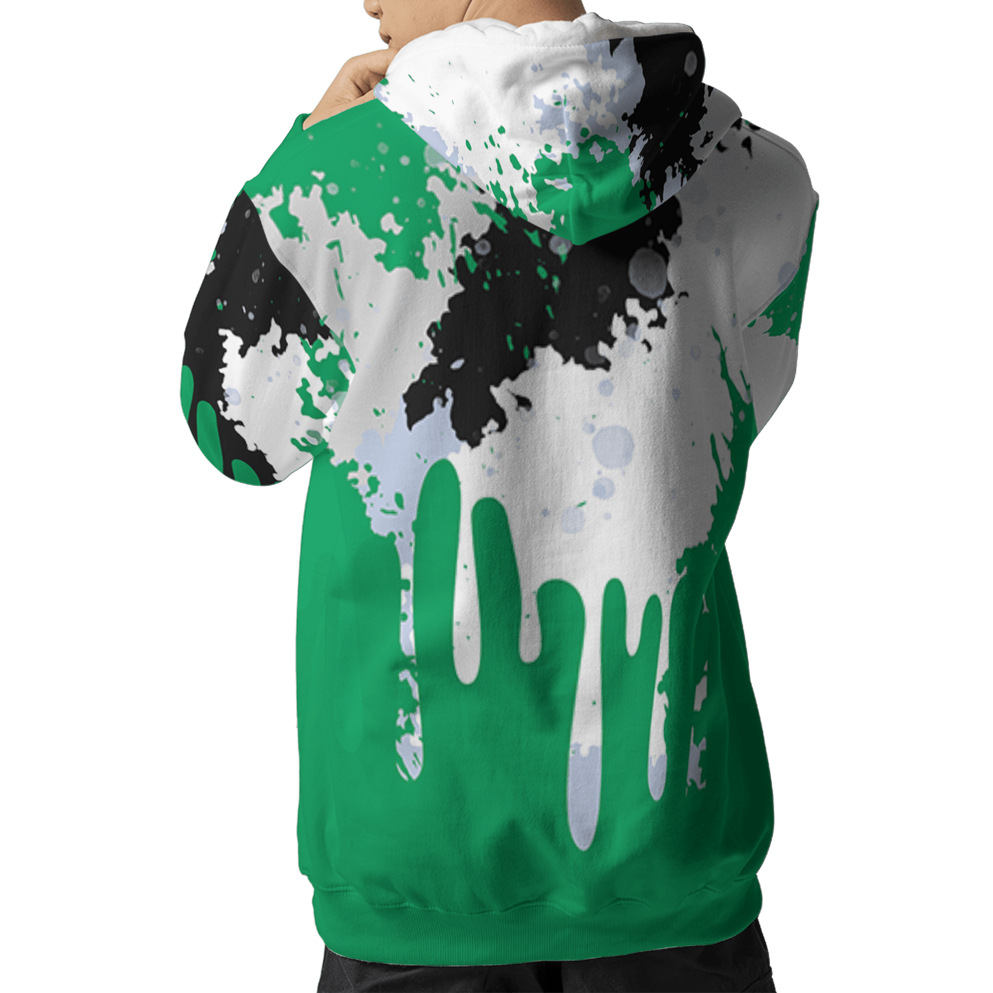 Lucky Green 5s Hoodie Match Colorful 3D All-Over Print Art - NastyJamz