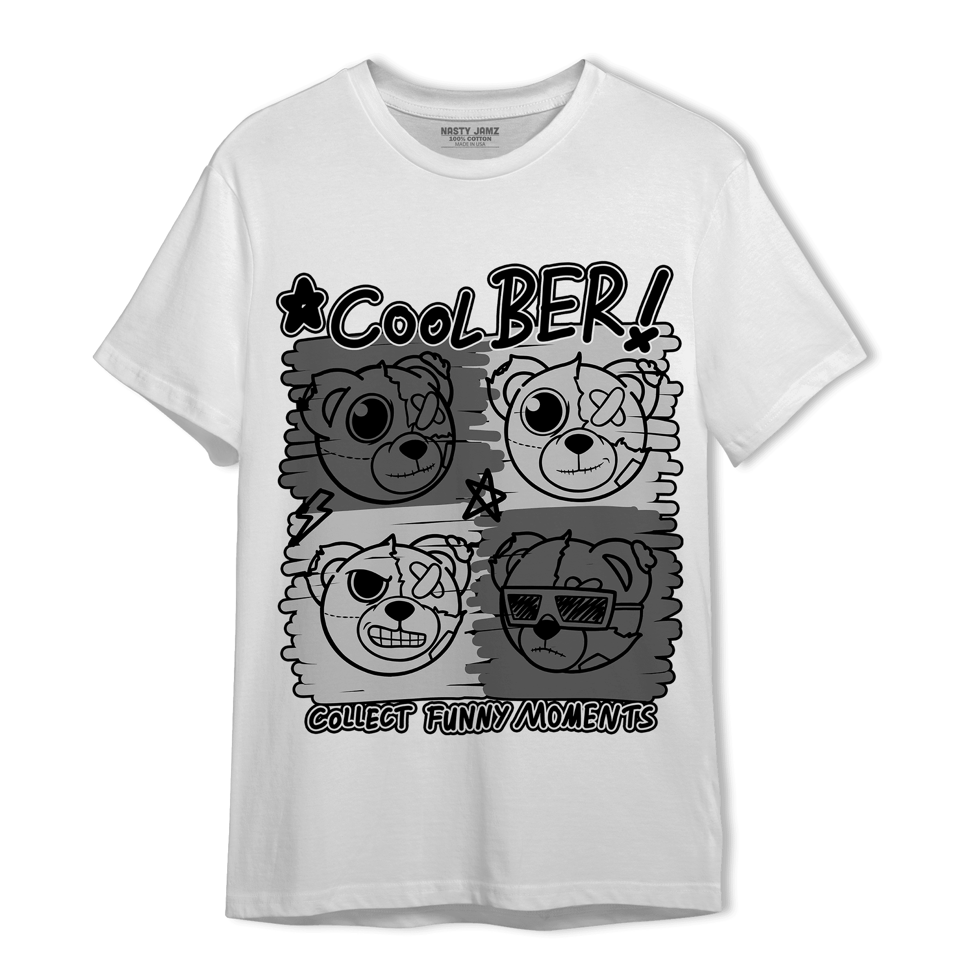 Retro High OG Black White 1s T Shirt Match Cool BER - NastyJamz