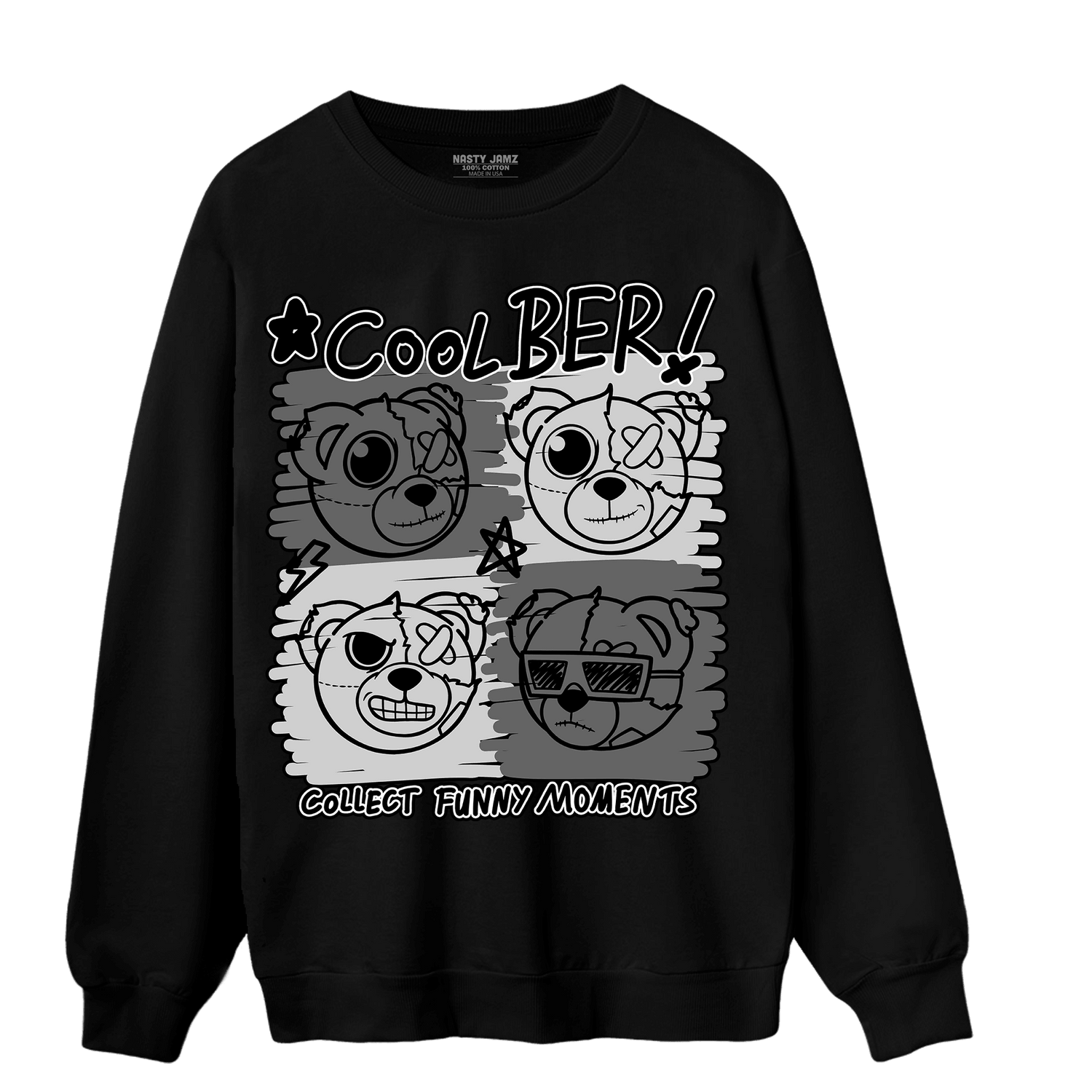 Retro High OG Black White 1s Sweatshirt Match Cool BER - NastyJamz