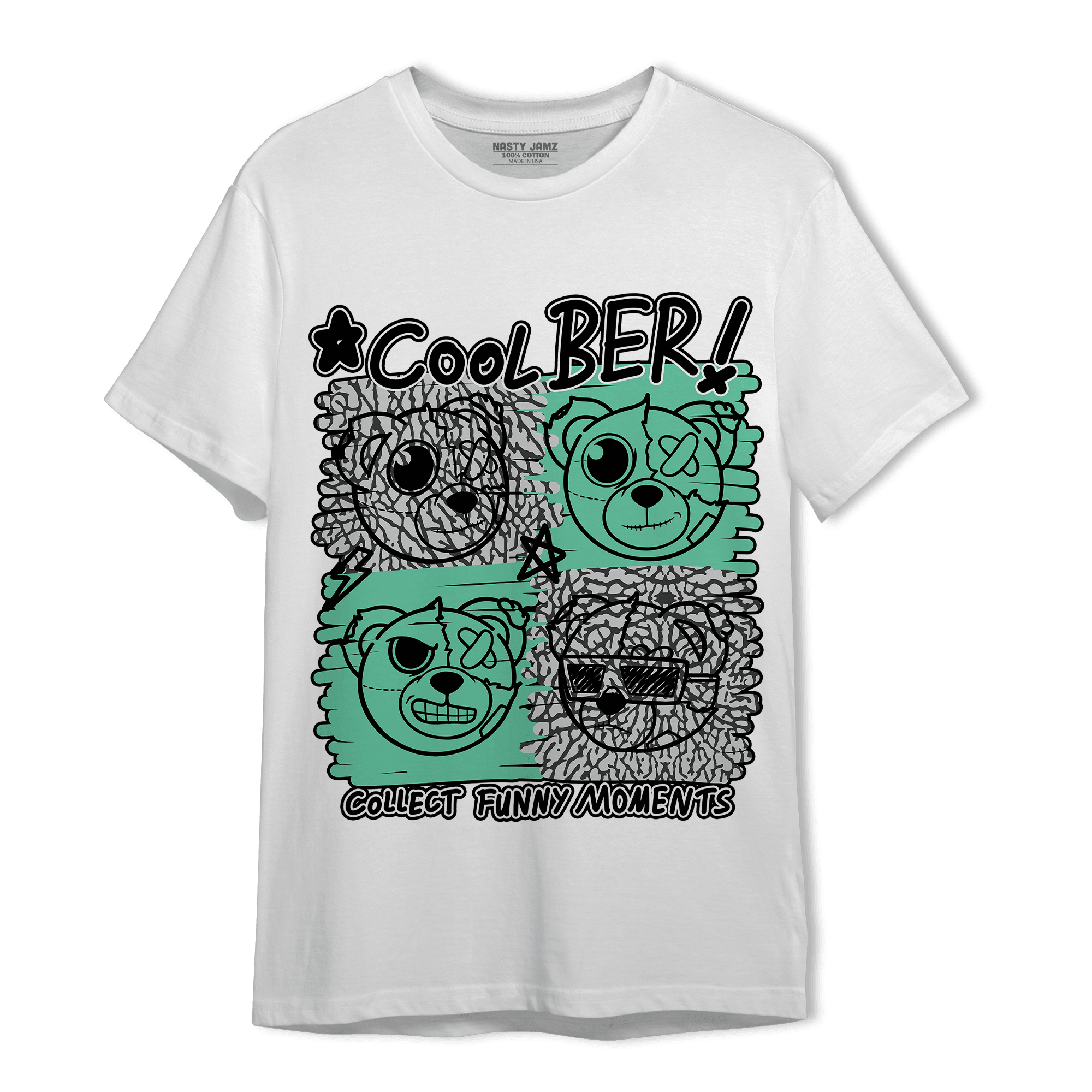 Green Glow 3s T Shirt Match Cool BER - NastyJamz