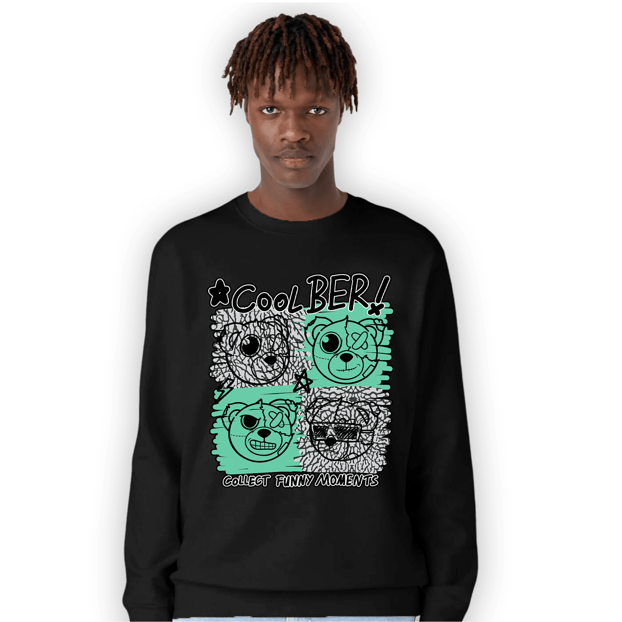 Green Glow 3s Sweatshirt Match Cool BER - NastyJamz