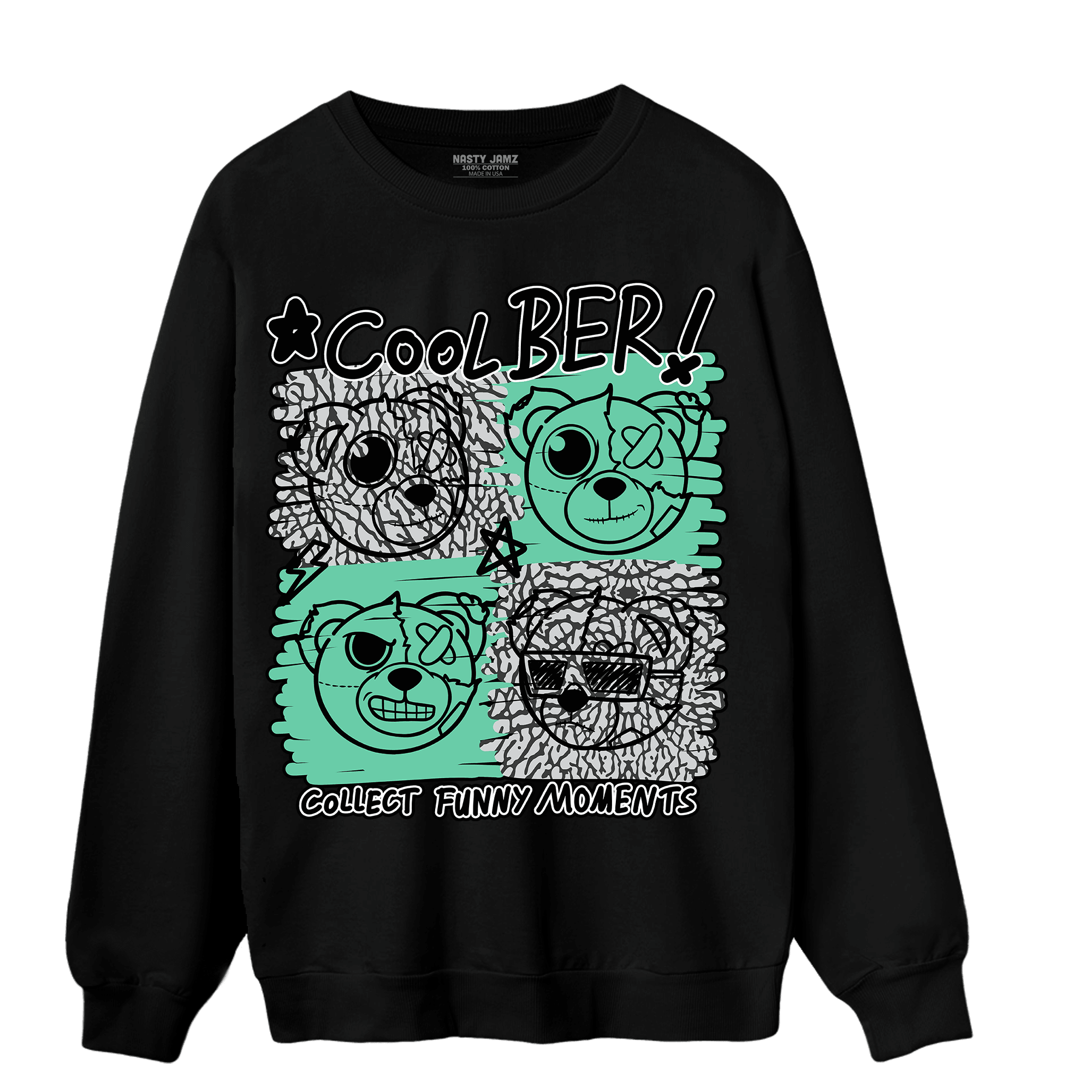 Green Glow 3s Sweatshirt Match Cool BER - NastyJamz