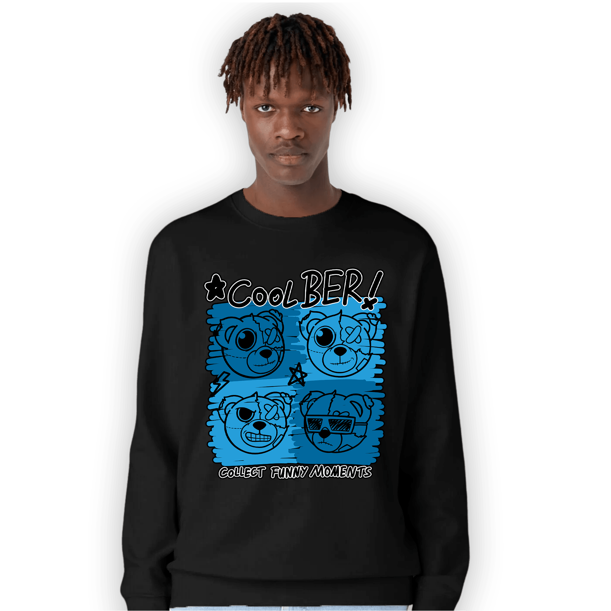 Powder Blue 9s Sweatshirt Match Cool BER - NastyJamz