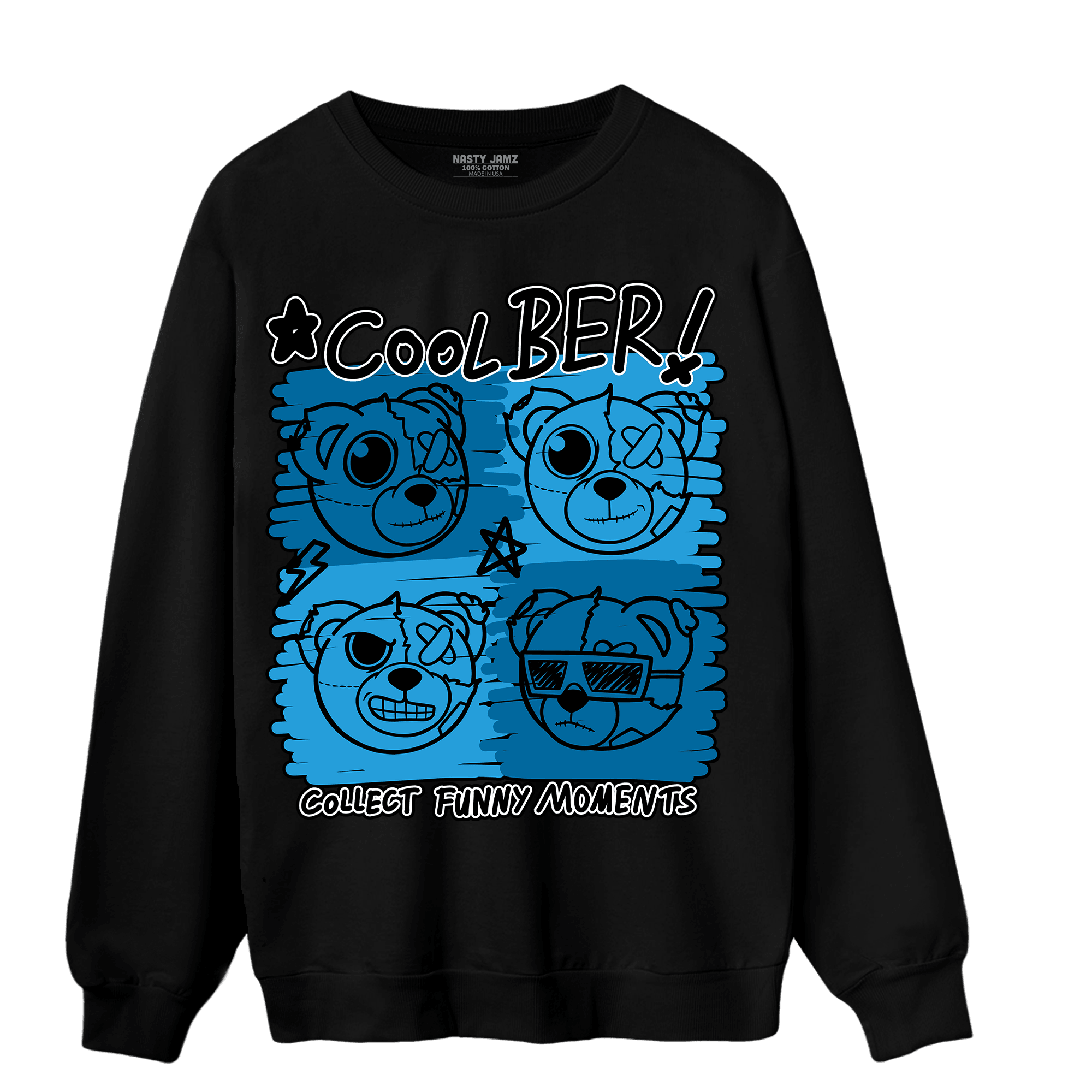 Powder Blue 9s Sweatshirt Match Cool BER - NastyJamz