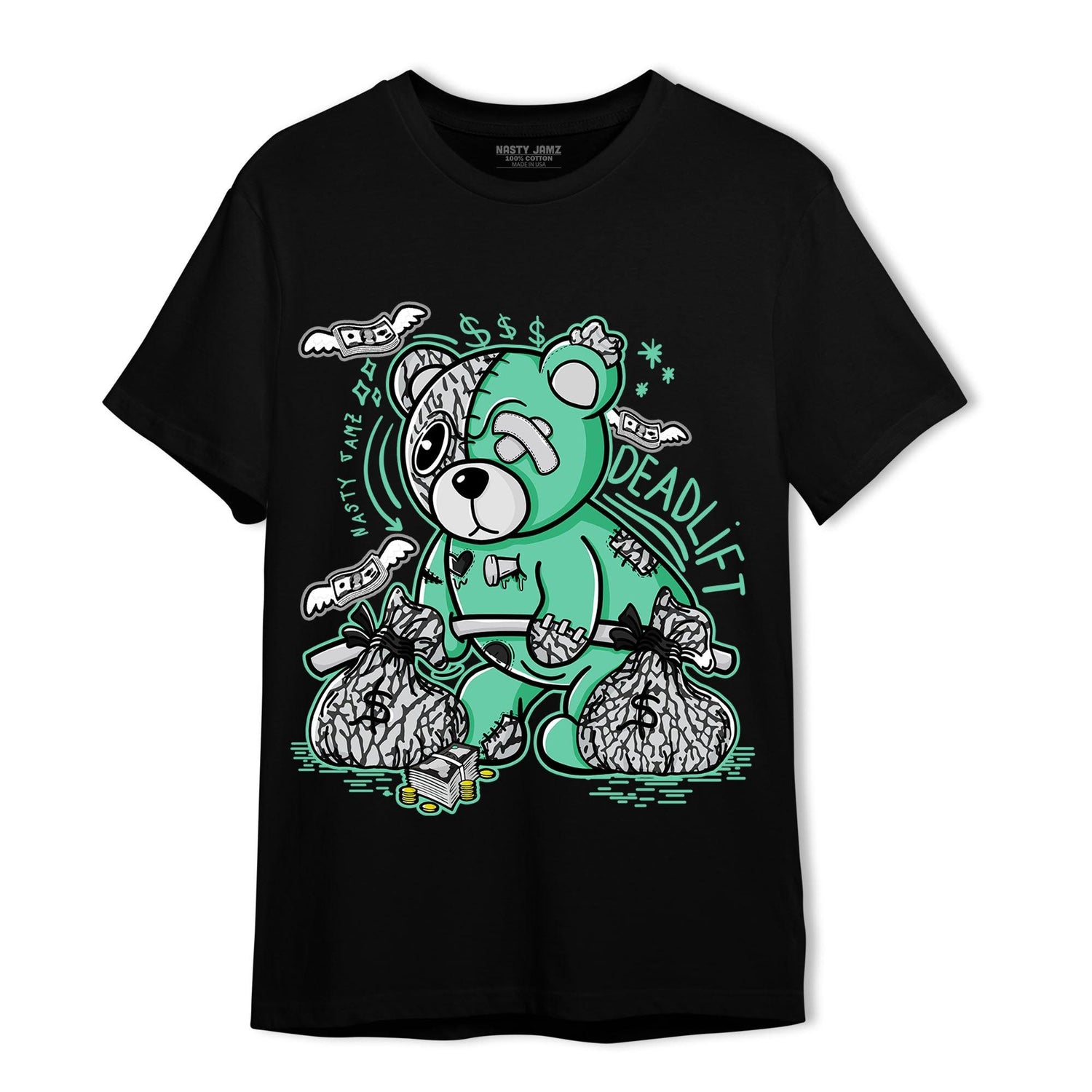 Green Glow 3s T Shirt Match Deadlift BER - NastyJamz