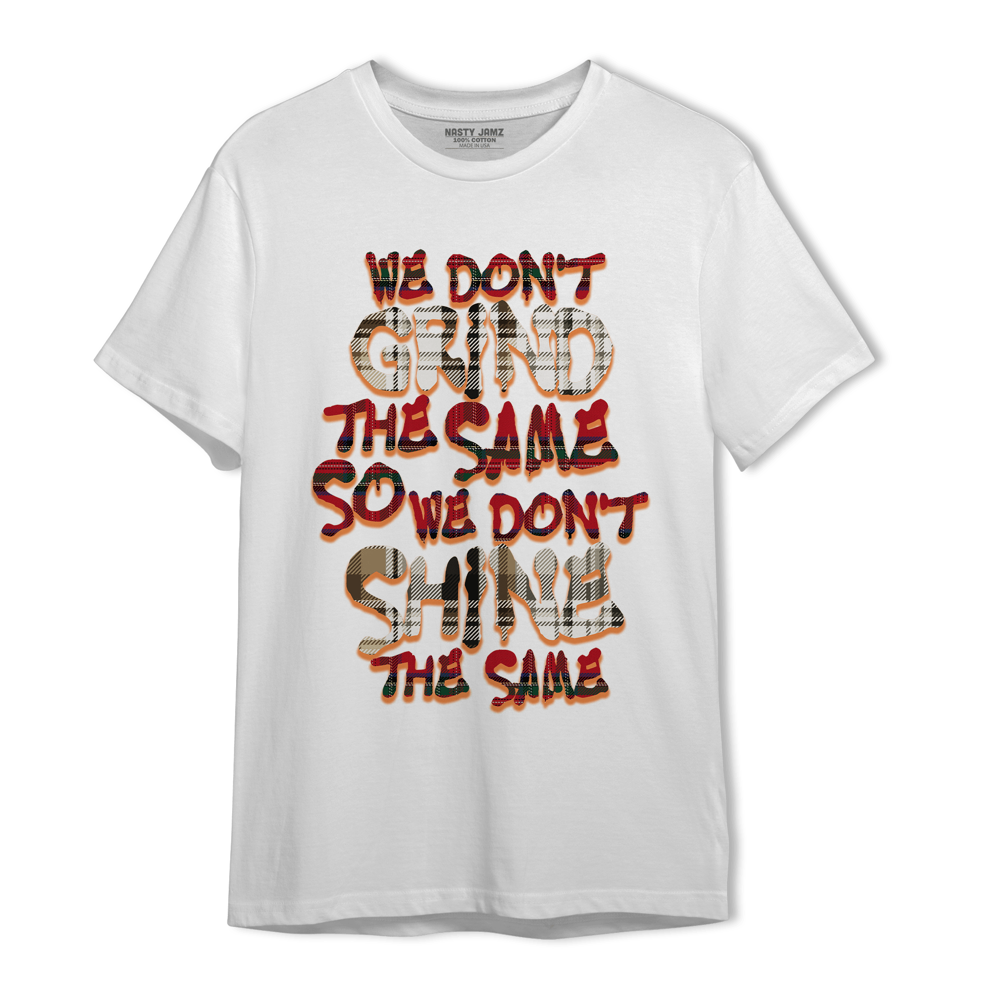 Plaid 5s T Shirt Match Dont Shine The Same - NastyJamz