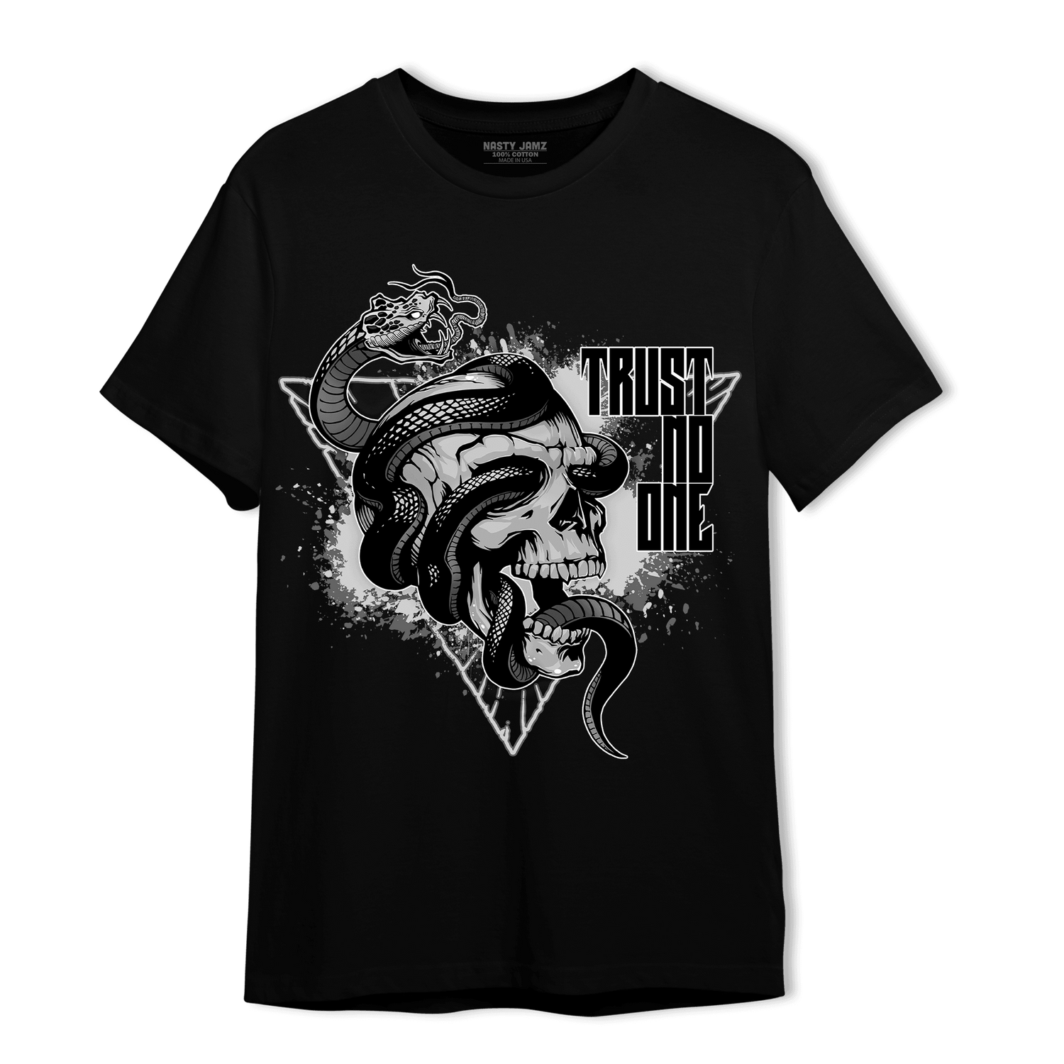 Retro High OG Black White 1s T Shirt Match Dont Trust Any - NastyJamz