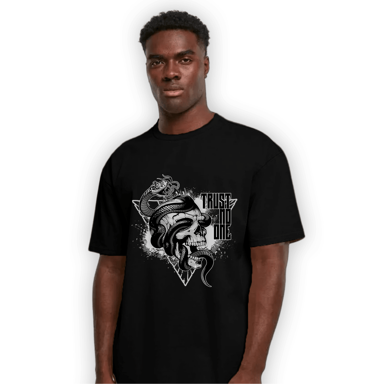 Retro High OG Black White 1s T Shirt Match Dont Trust Any - NastyJamz
