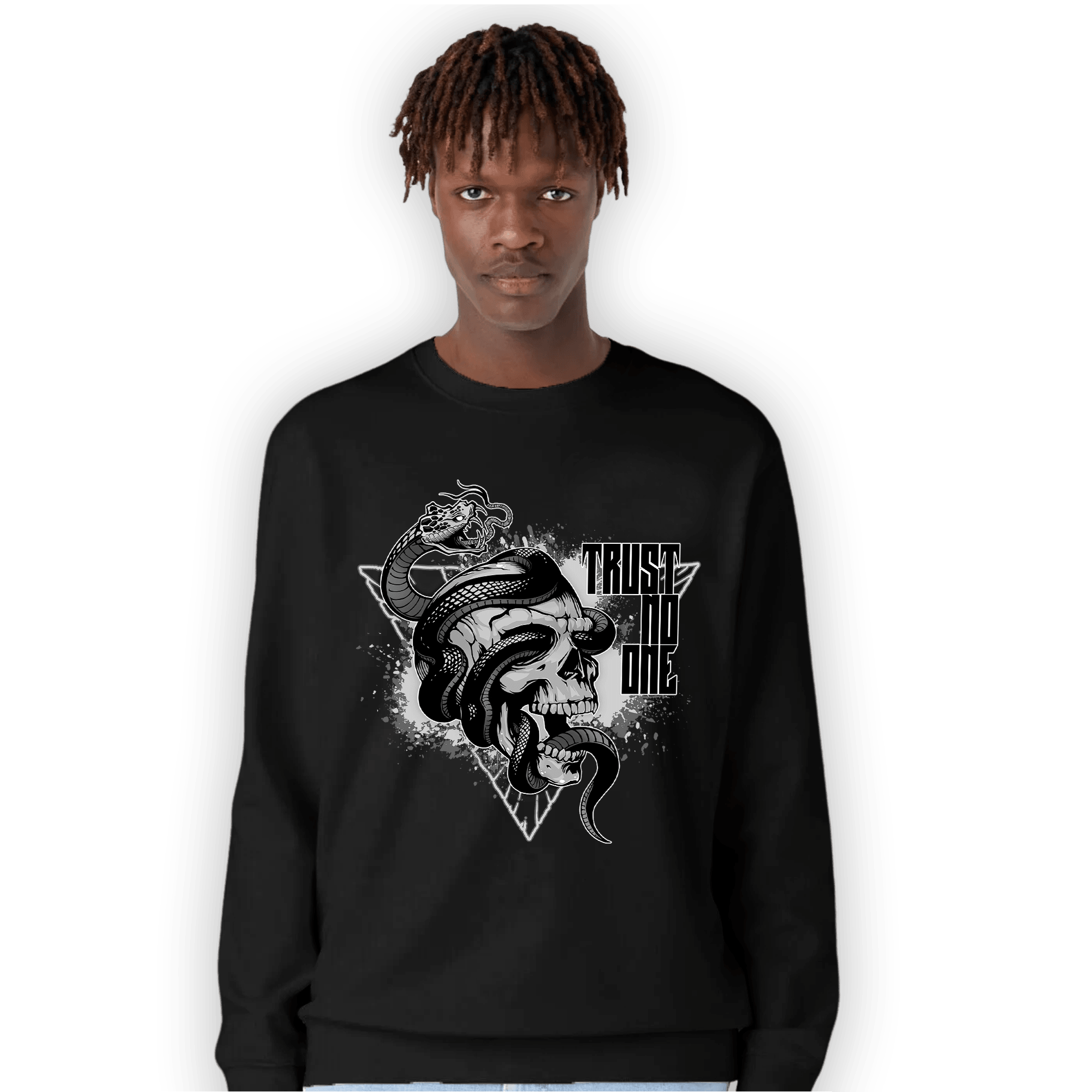 Retro High OG Black White 1s Sweatshirt Match Dont Trust Any - NastyJamz