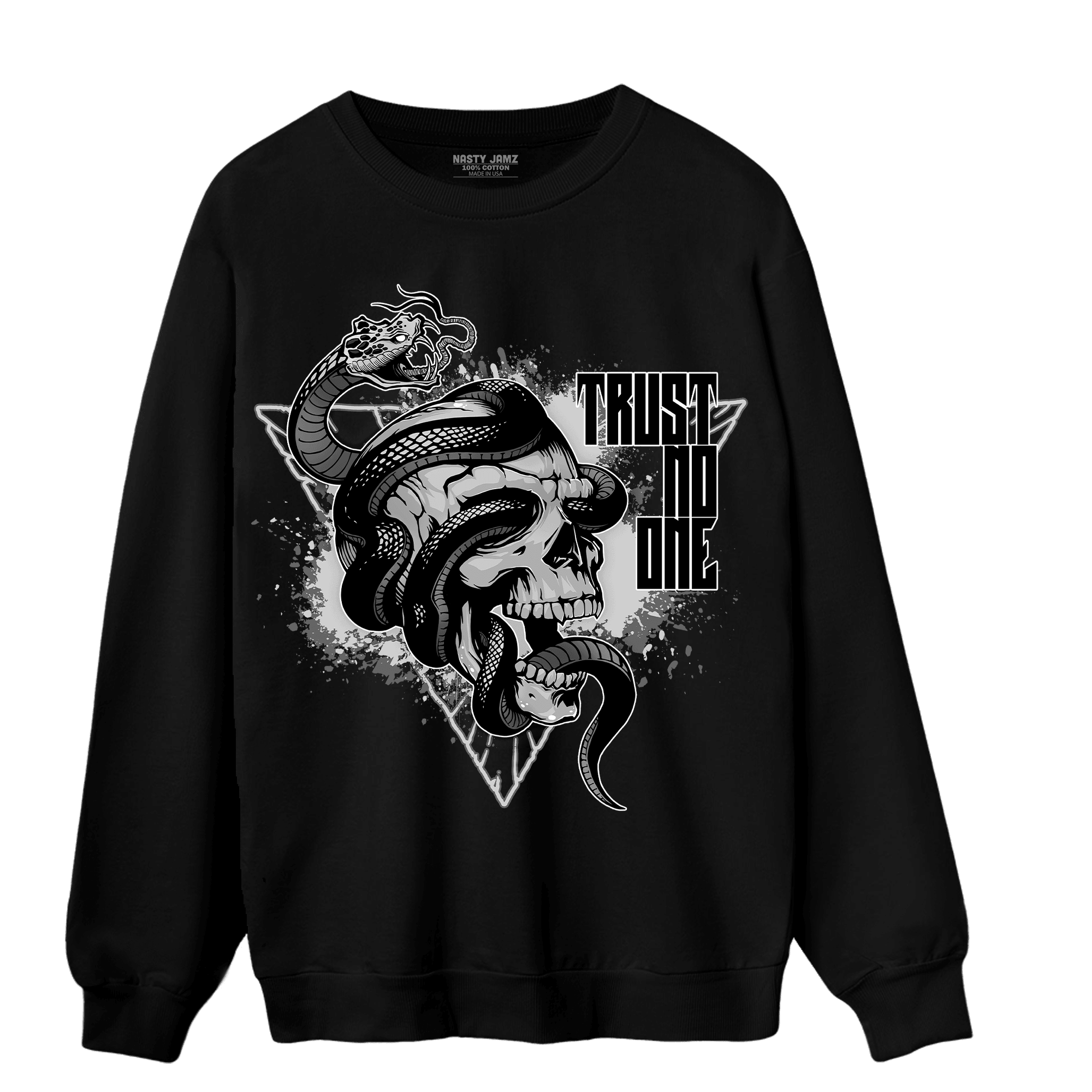 Retro High OG Black White 1s Sweatshirt Match Dont Trust Any - NastyJamz