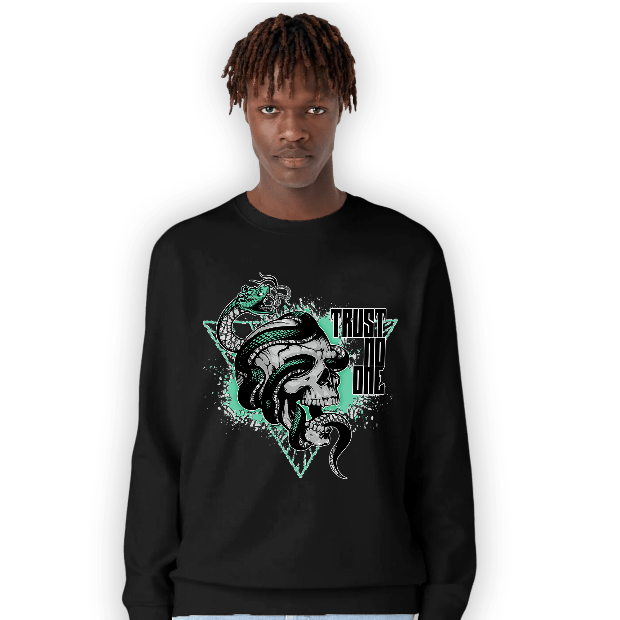 Green Glow 3s Sweatshirt Match Dont Trust Any - NastyJamz