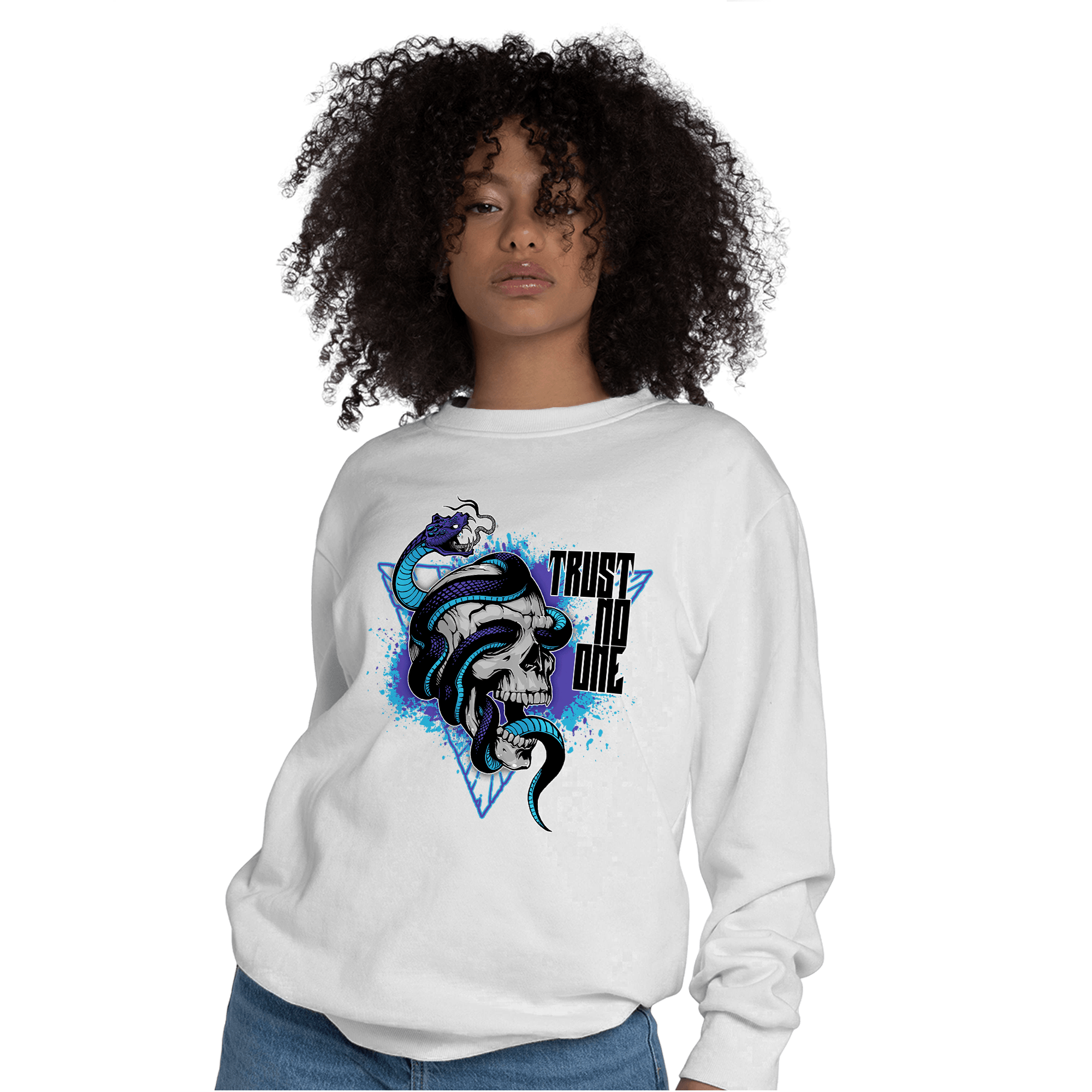 Aqua 6s Sweatshirt Match Dont Trust Any - NastyJamz