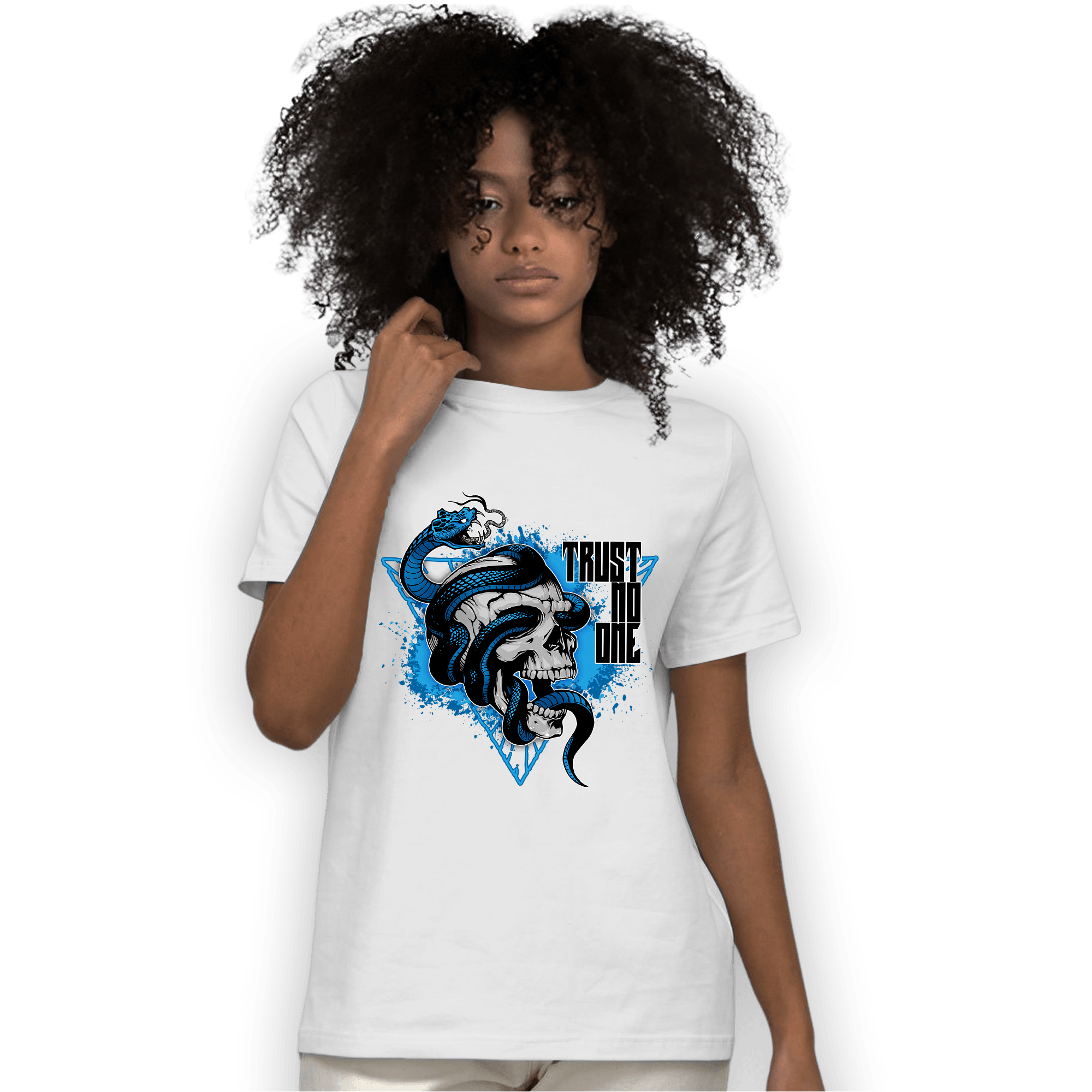 Powder Blue 9s T Shirt Match Dont Trust Any - NastyJamz