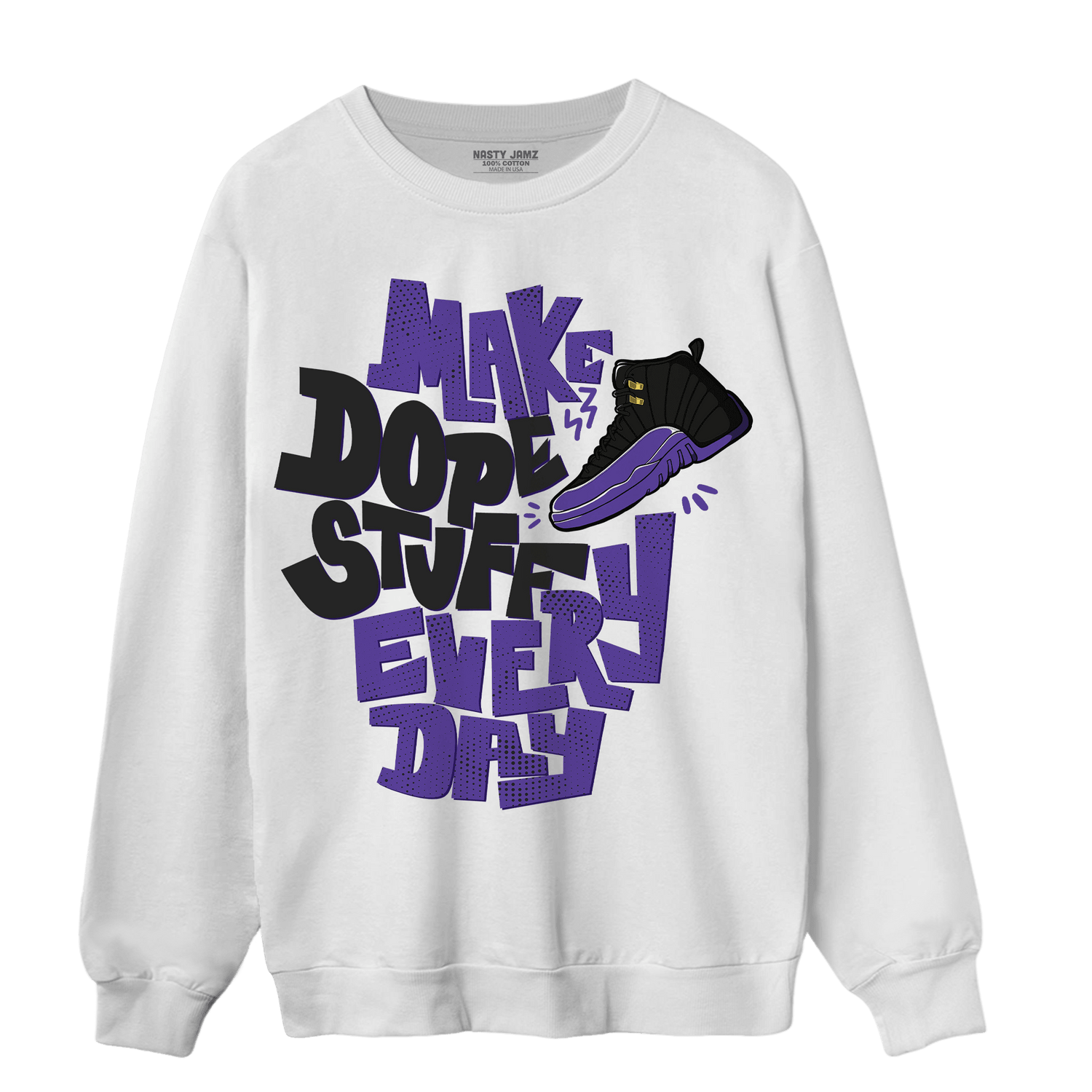 Field Purple 12s Sweatshirt Match Dope Sneaker - NastyJamz