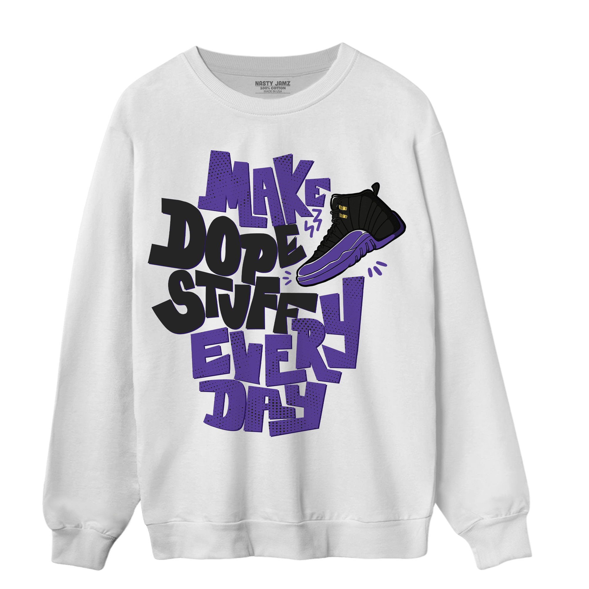 Field Purple 12s Sweatshirt Match Dope Sneaker - NastyJamz