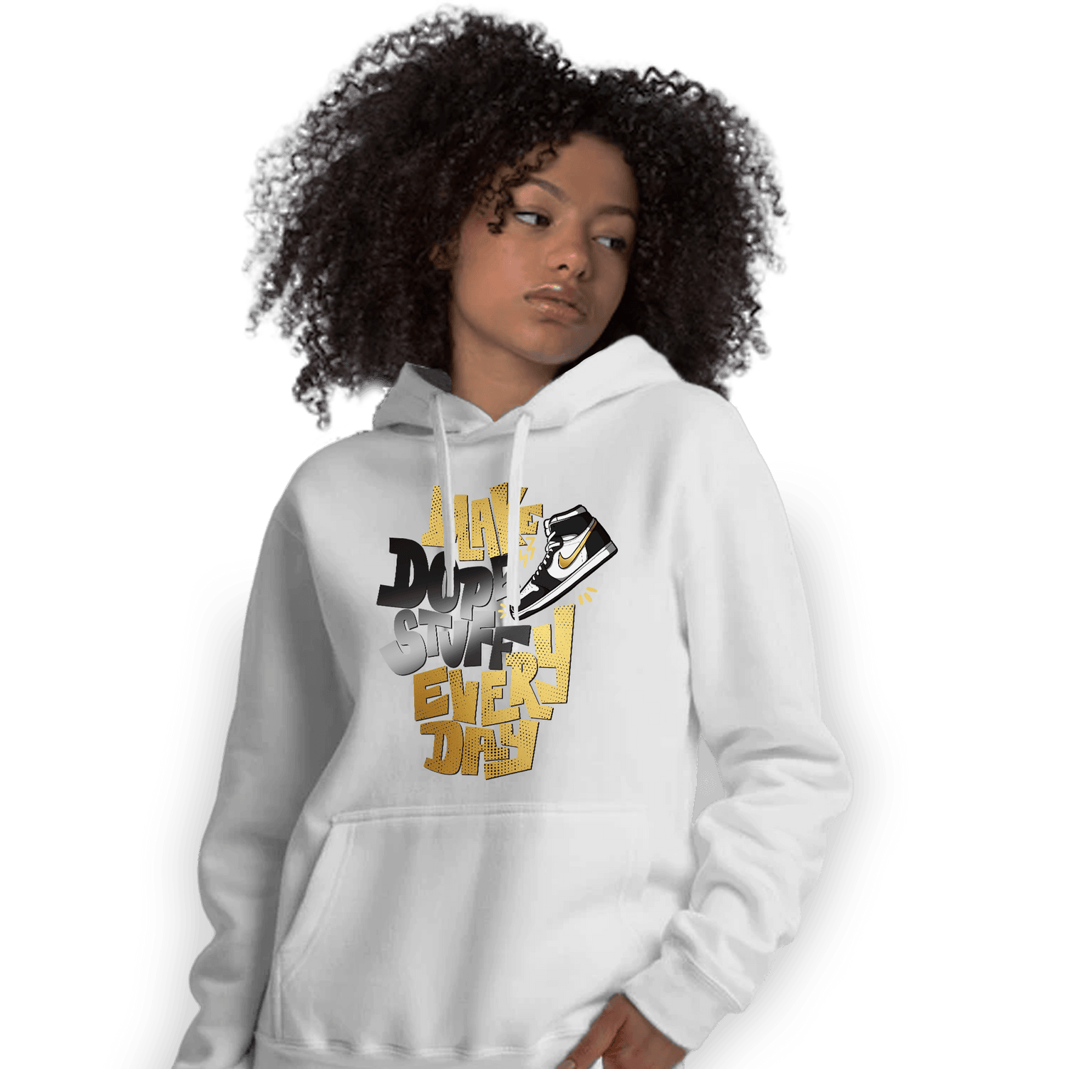 Mid SE Black Gold 1s Hoodie Match Dope Sneaker - NastyJamz