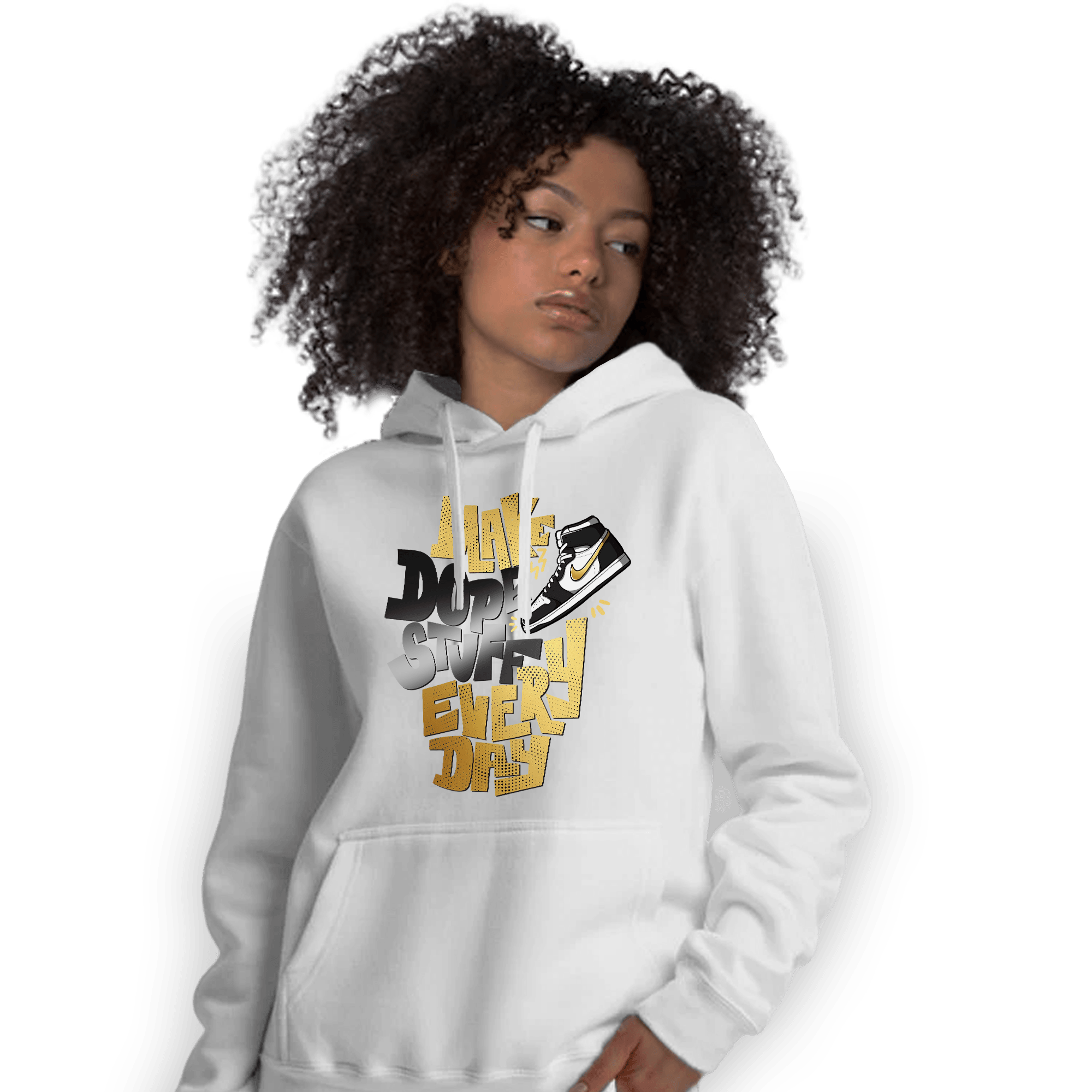 Mid SE Black Gold 1s Hoodie Match Dope Sneaker - NastyJamz