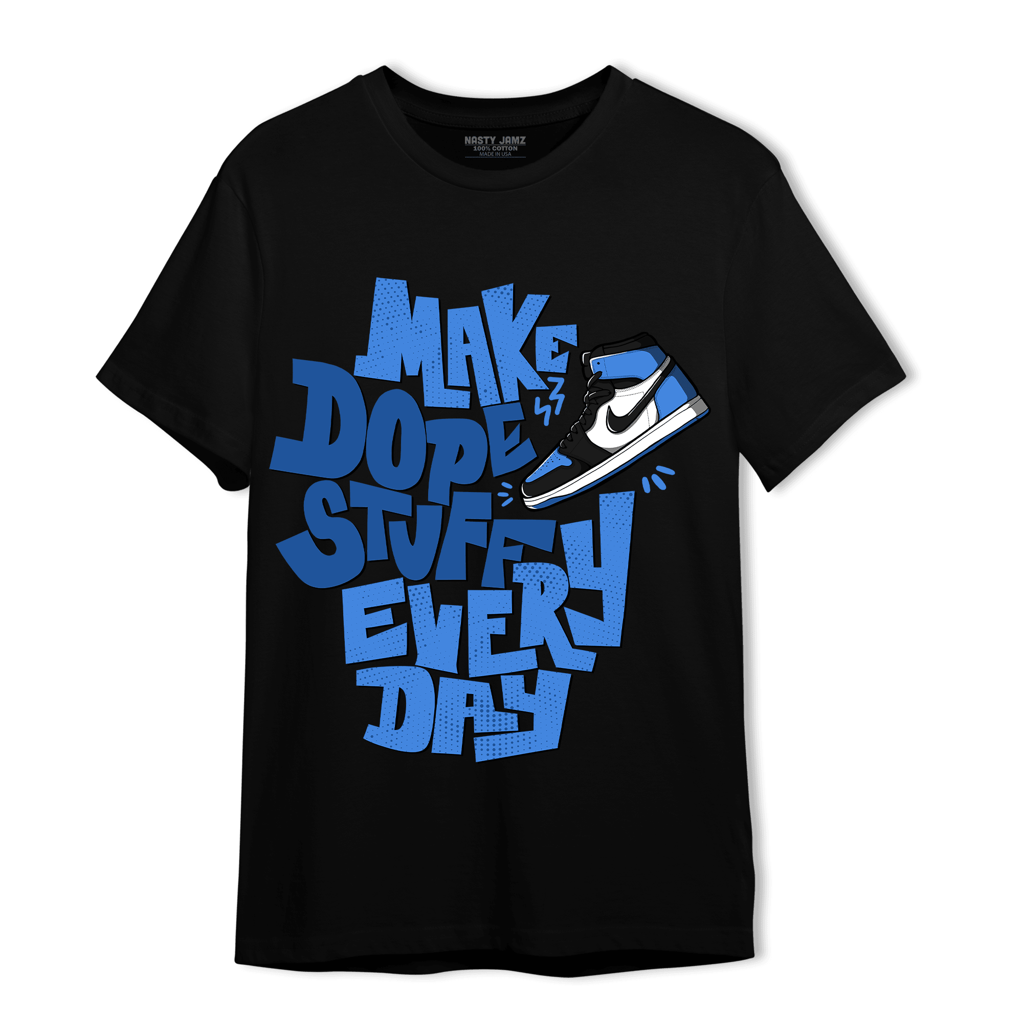 University Blue Toe 1s T Shirt Match Dope Sneaker - NastyJamz