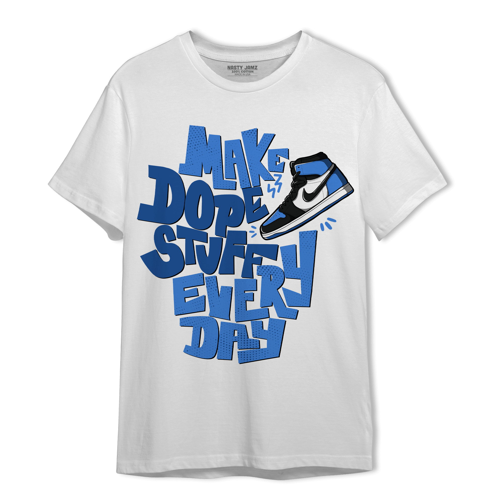 University Blue Toe 1s T Shirt Match Dope Sneaker - NastyJamz