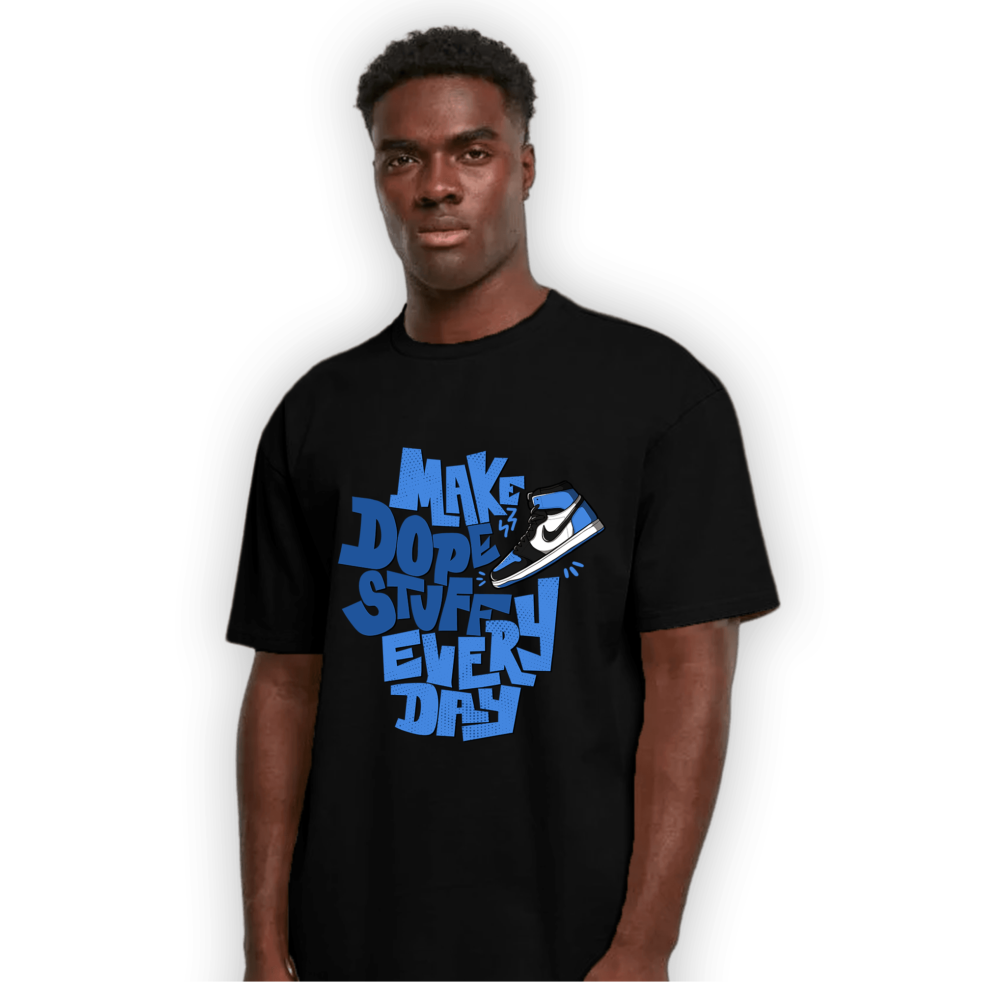 University Blue Toe 1s T Shirt Match Dope Sneaker - NastyJamz