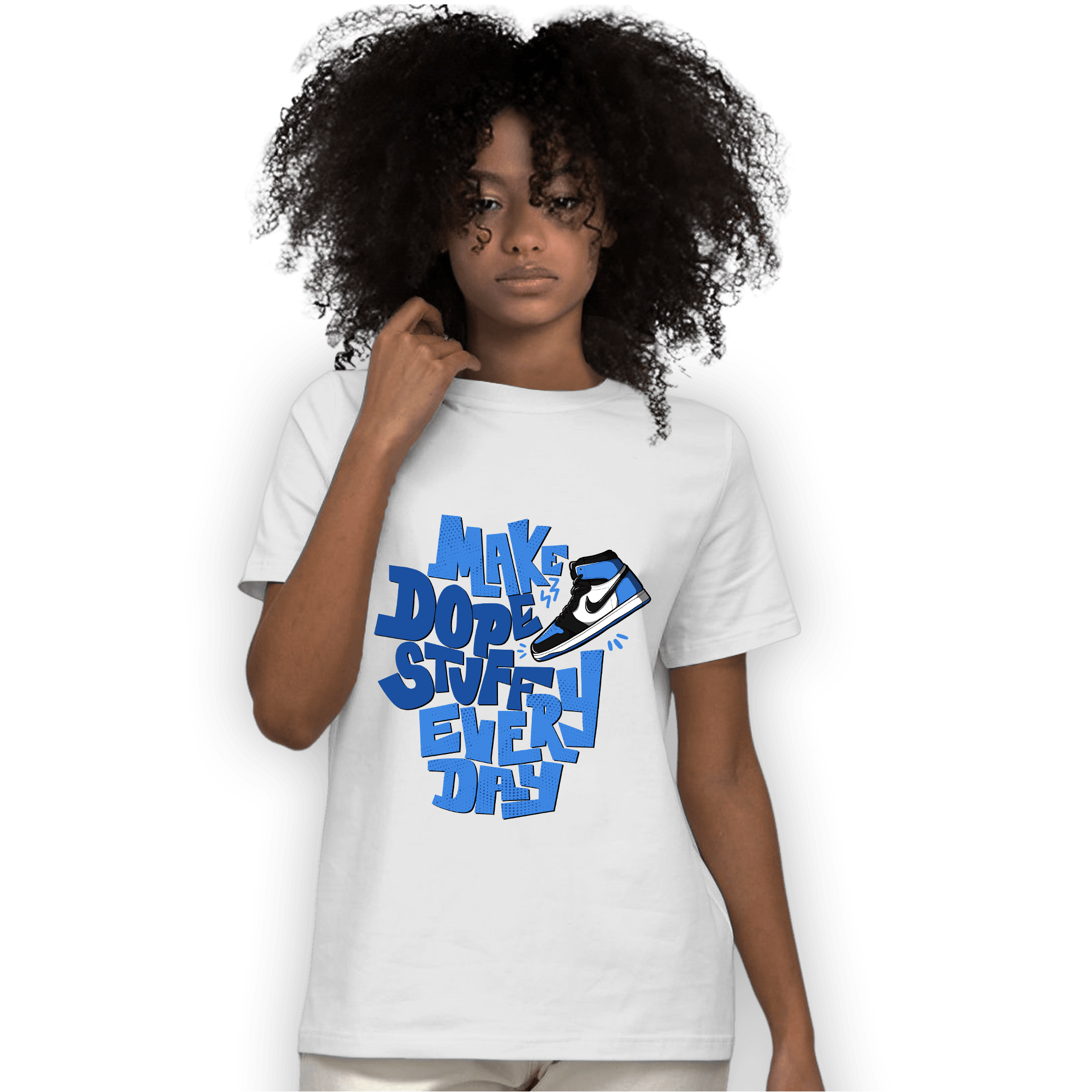 University Blue Toe 1s T Shirt Match Dope Sneaker - NastyJamz