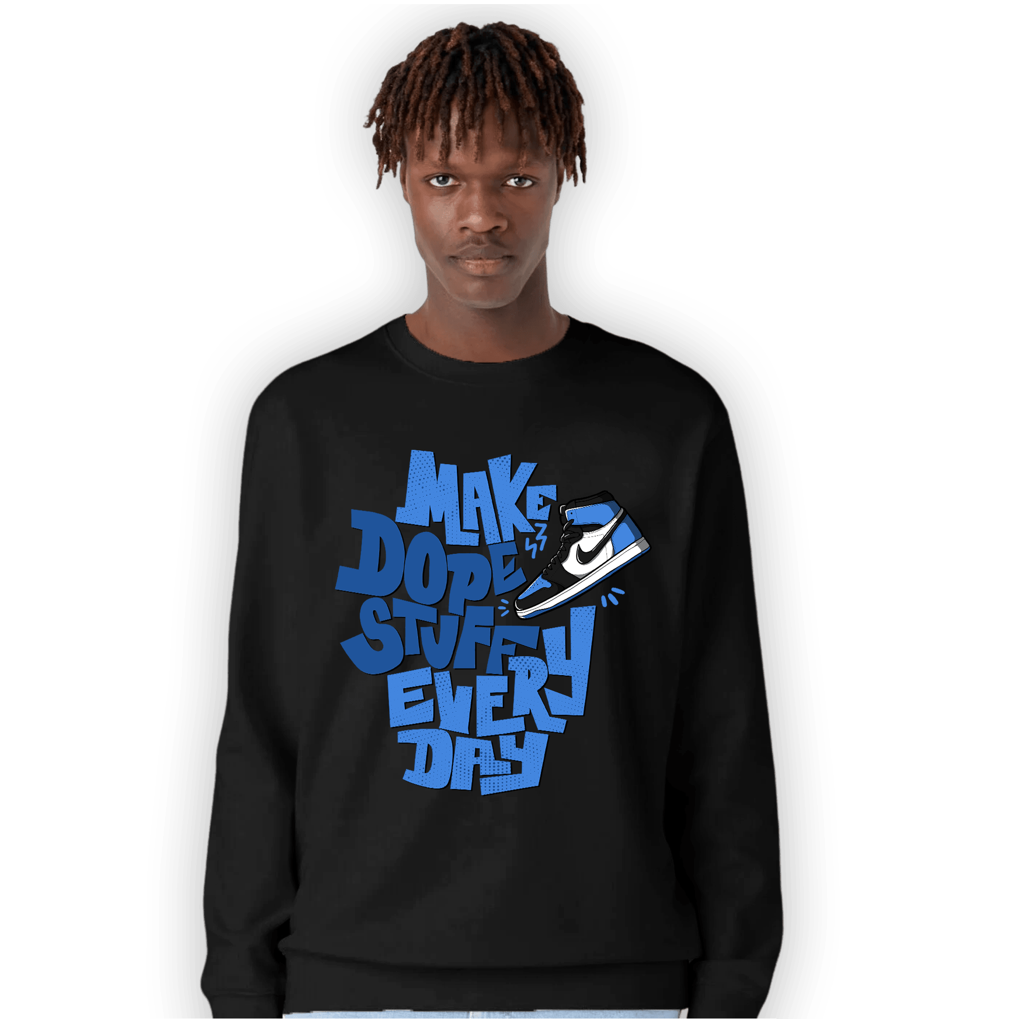 University Blue Toe 1s Sweatshirt Match Dope Sneaker - NastyJamz