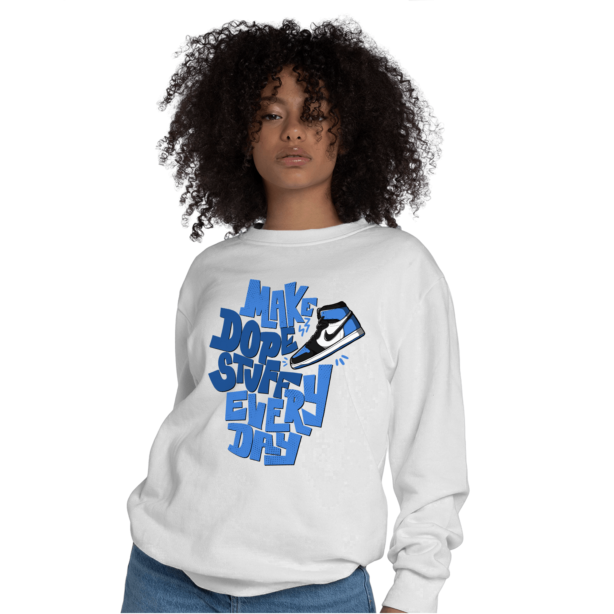 University Blue Toe 1s Sweatshirt Match Dope Sneaker - NastyJamz