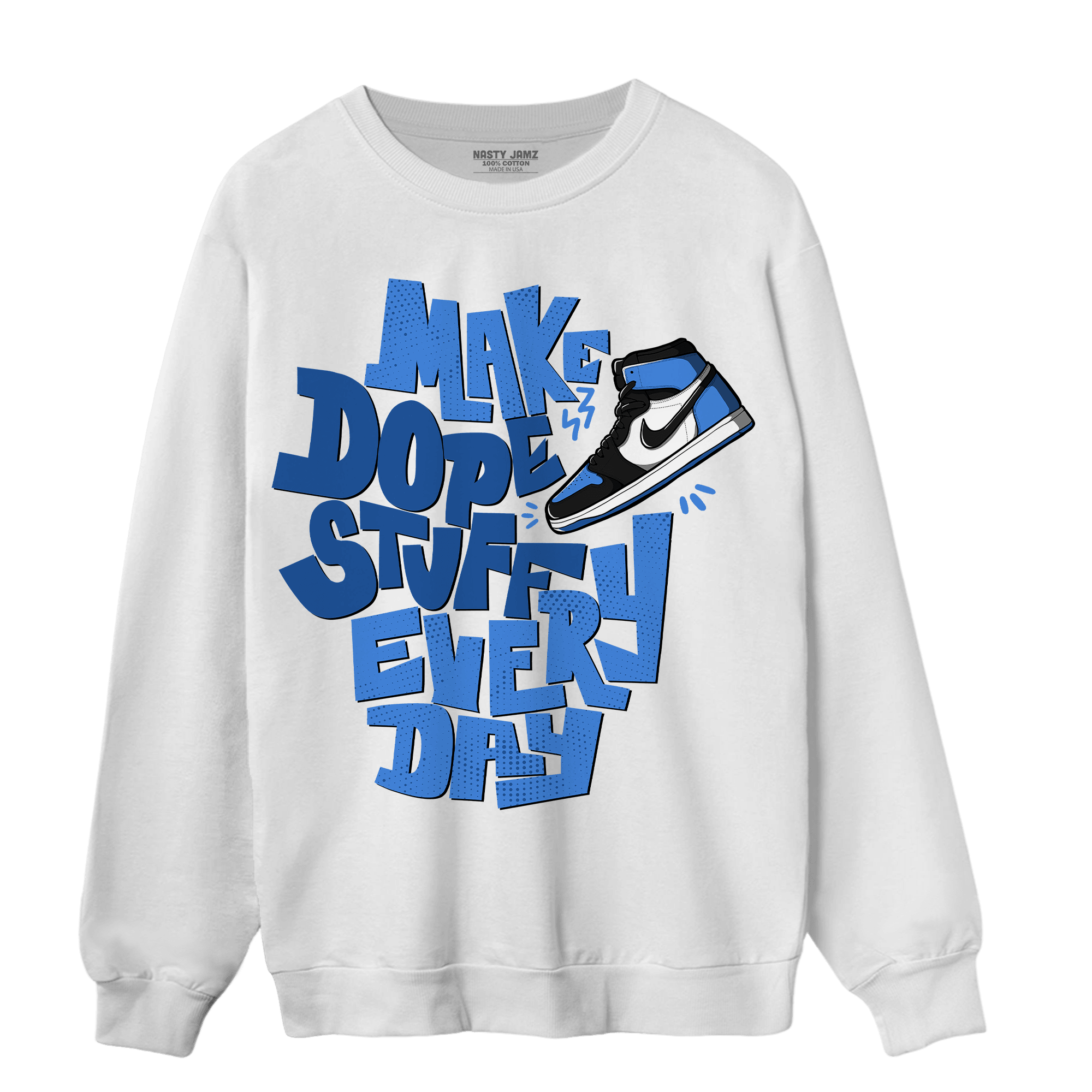 University Blue Toe 1s Sweatshirt Match Dope Sneaker - NastyJamz