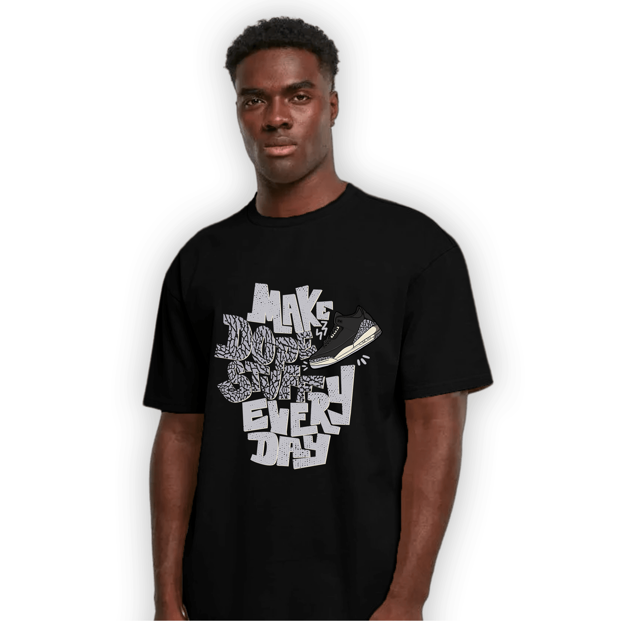 Off Noir 3s T Shirt Match Dope Sneaker - NastyJamz