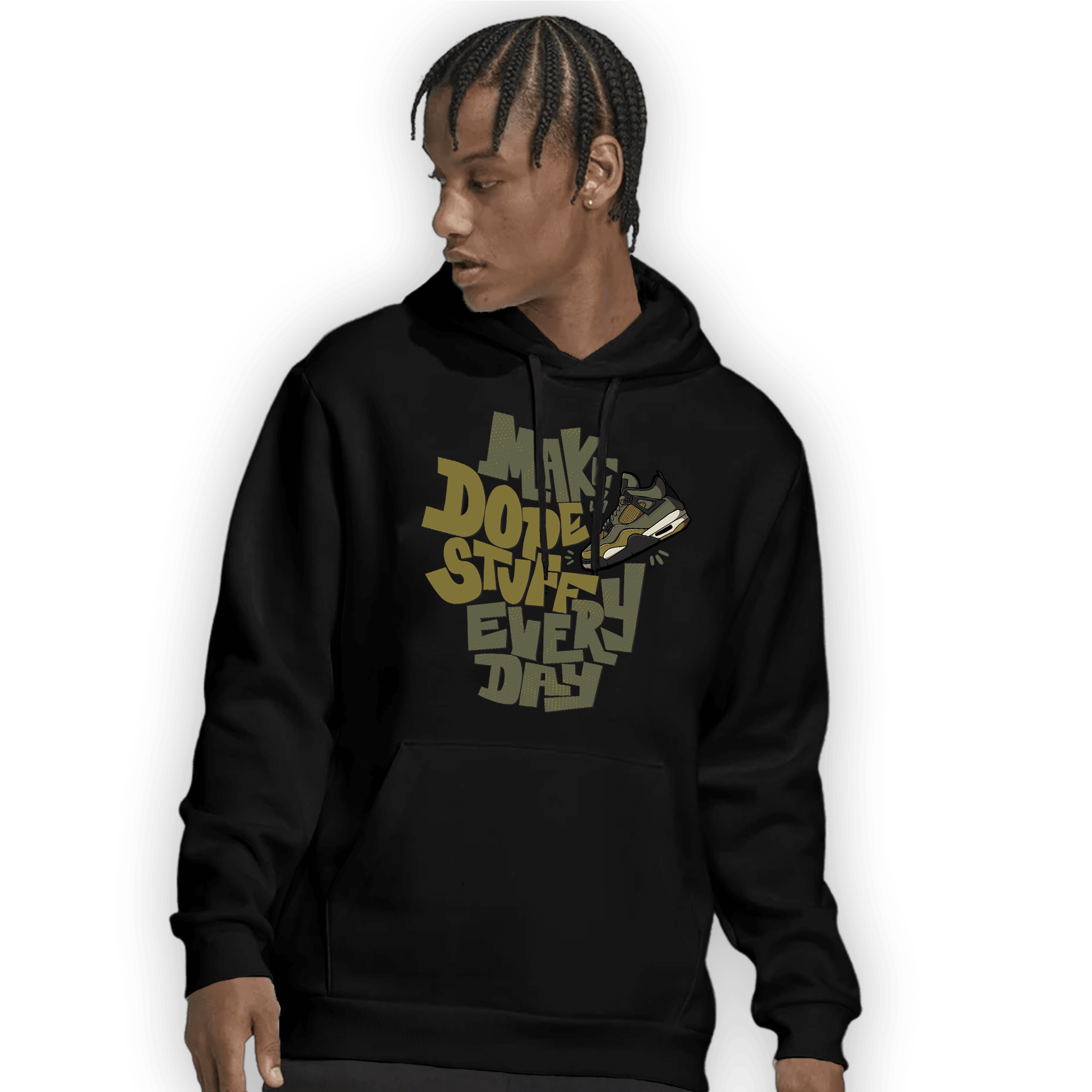 SE Craft Medium Olive 4s Hoodie Match Dope Sneaker - NastyJamz