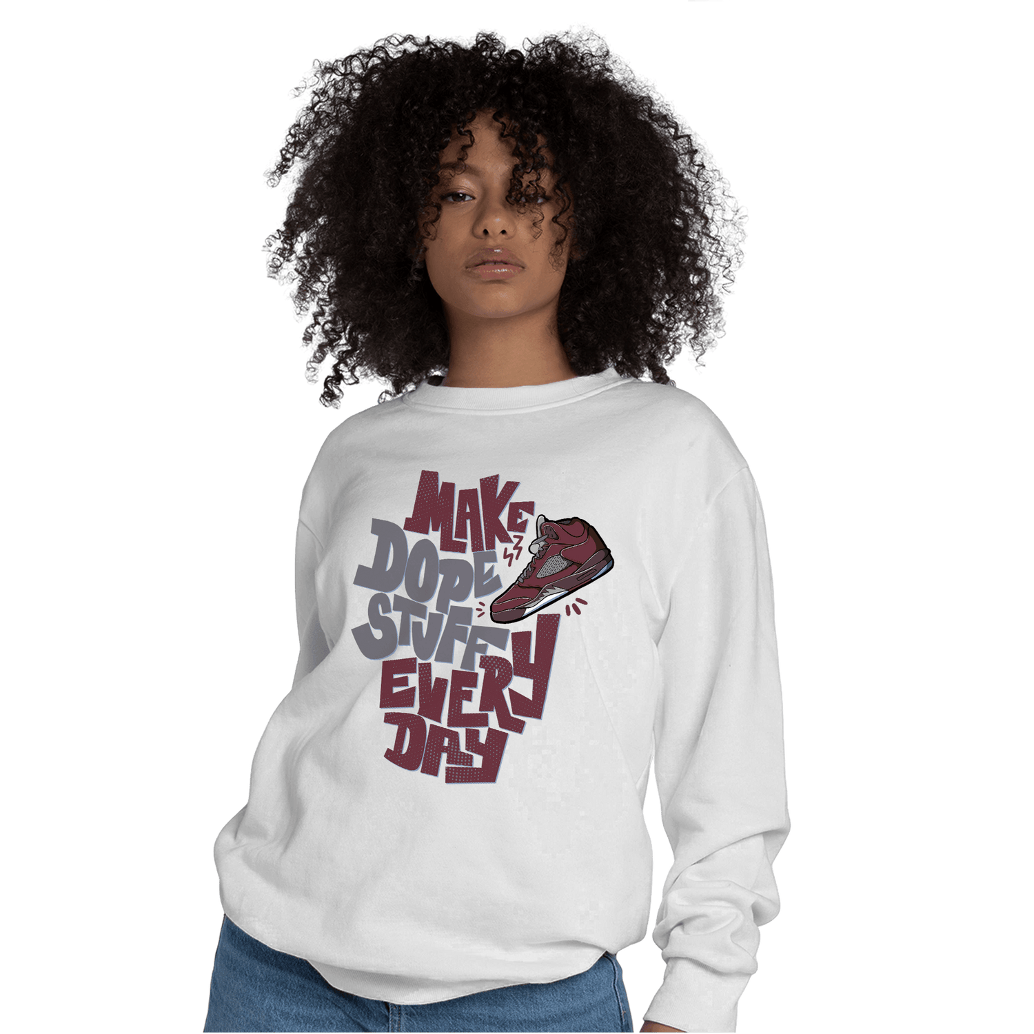Burgundy 5s Sweatshirt Match Dope Sneaker - NastyJamz