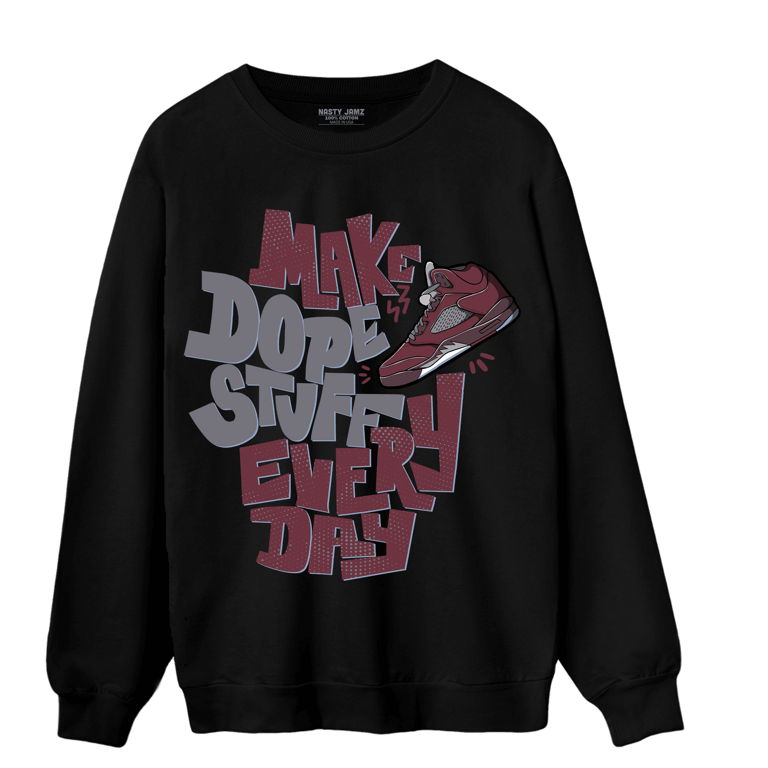 Burgundy 5s Sweatshirt Match Dope Sneaker - NastyJamz