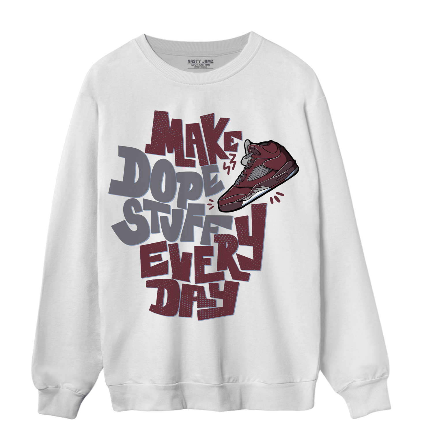 Burgundy 5s Sweatshirt Match Dope Sneaker - NastyJamz