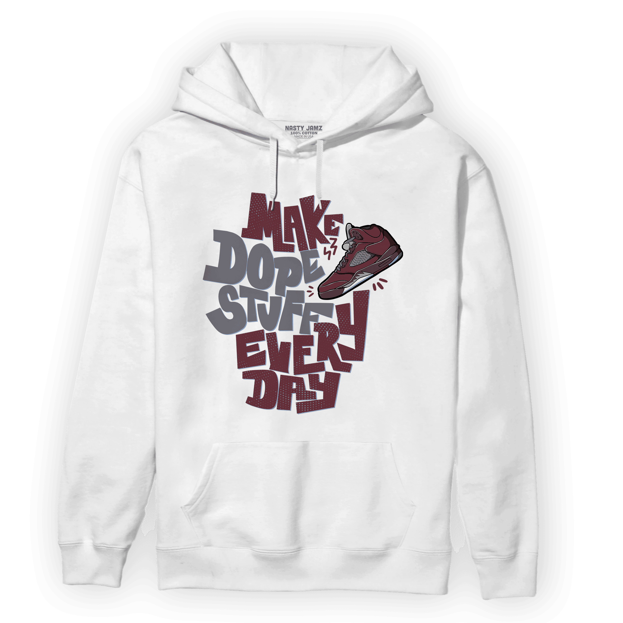 Burgundy 5s Hoodie Match Dope Sneaker - NastyJamz