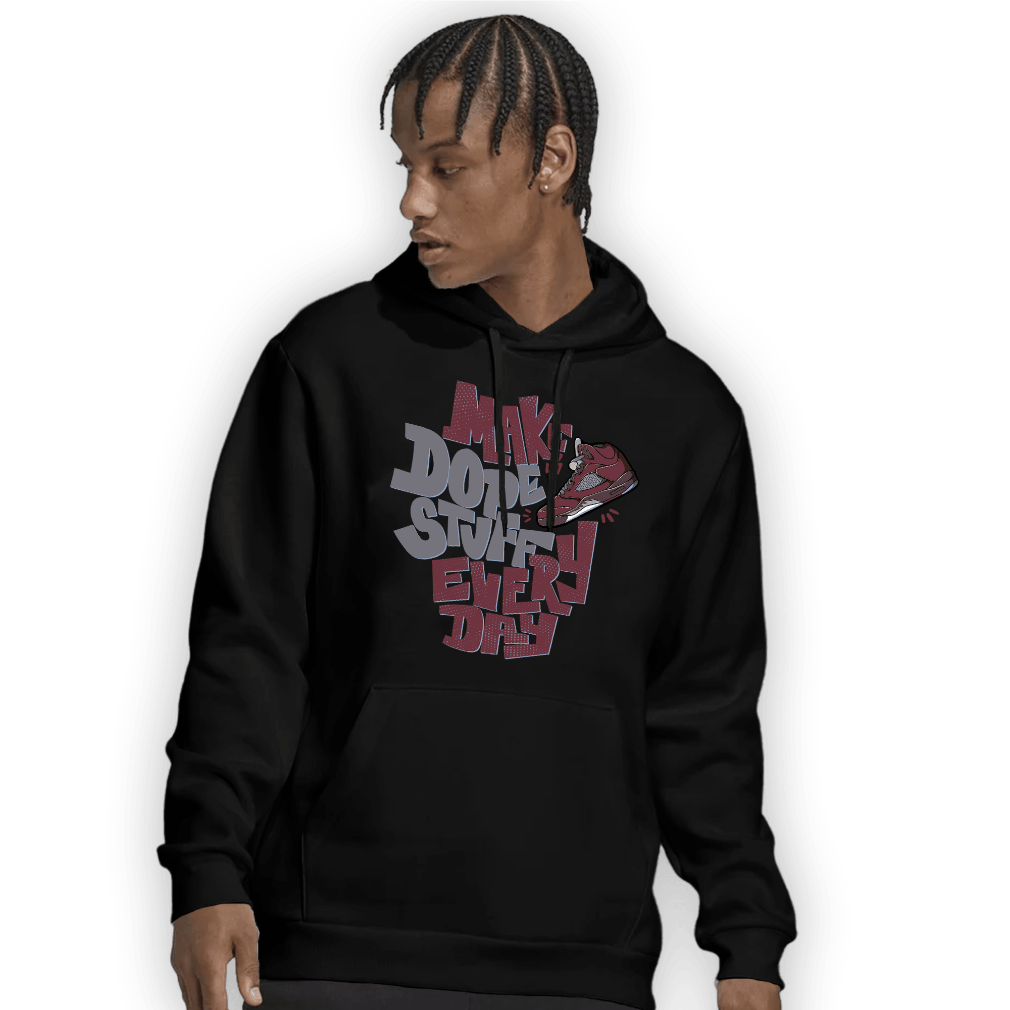 Burgundy 5s Hoodie Match Dope Sneaker - NastyJamz