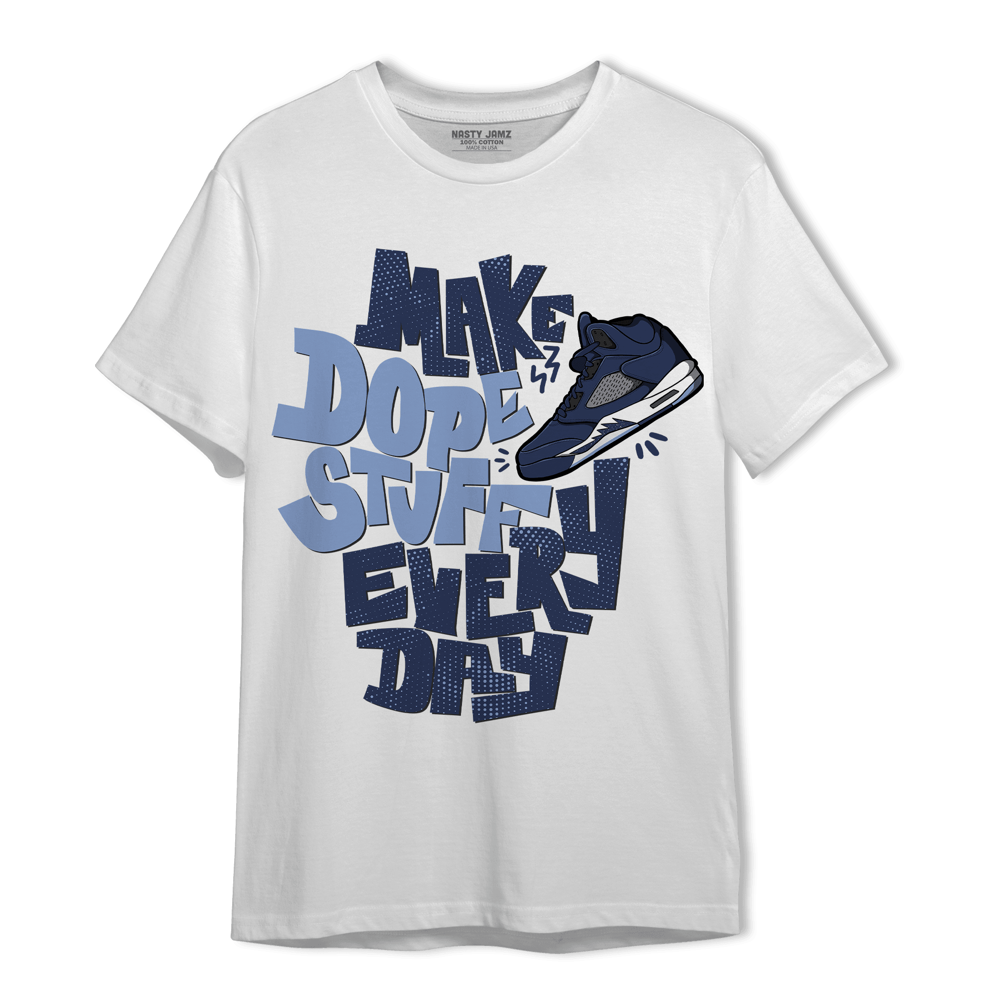 Midnight Navy 5s T Shirt Match Dope Sneaker - NastyJamz