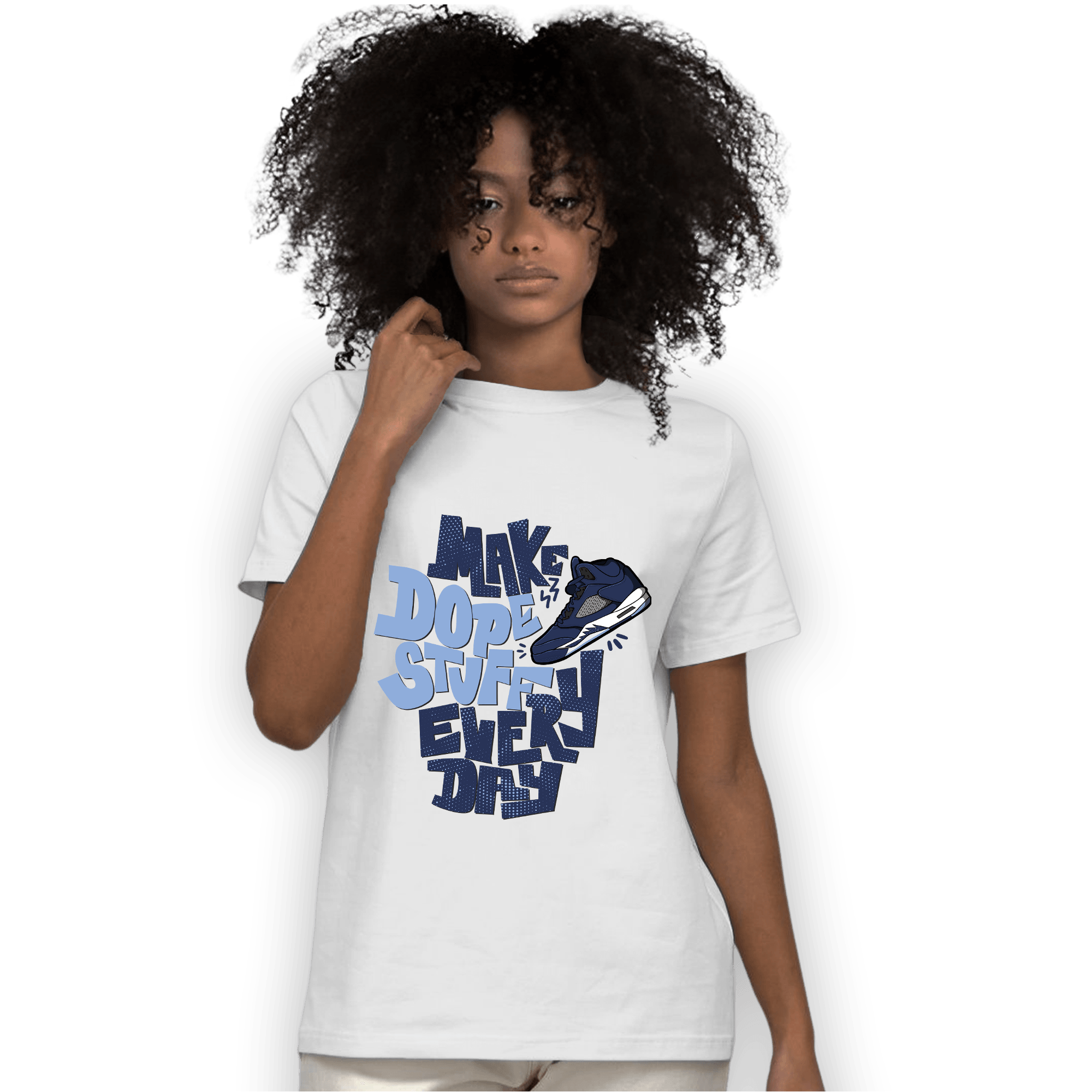 Midnight Navy 5s T Shirt Match Dope Sneaker - NastyJamz