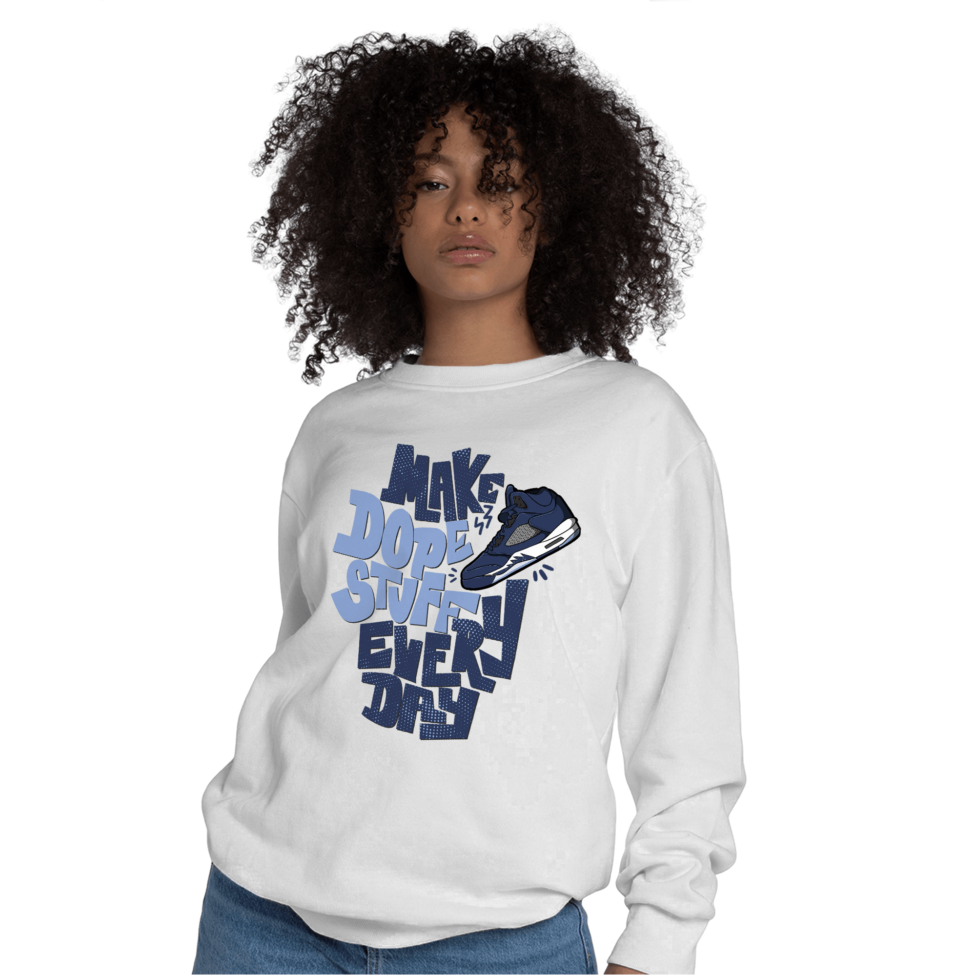Midnight Navy 5s Sweatshirt Match Dope Sneaker - NastyJamz