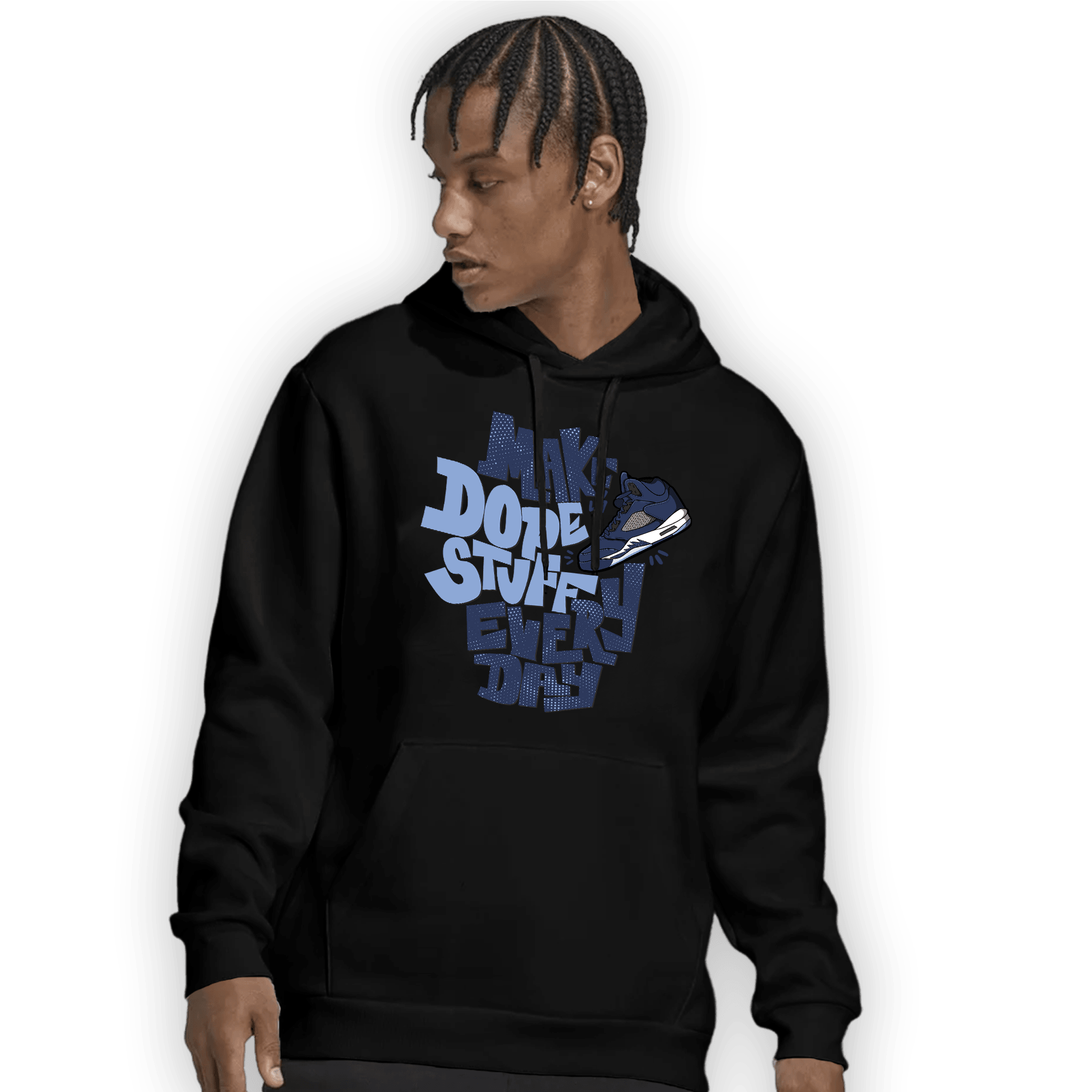 Midnight Navy 5s Hoodie Match Dope Sneaker - NastyJamz