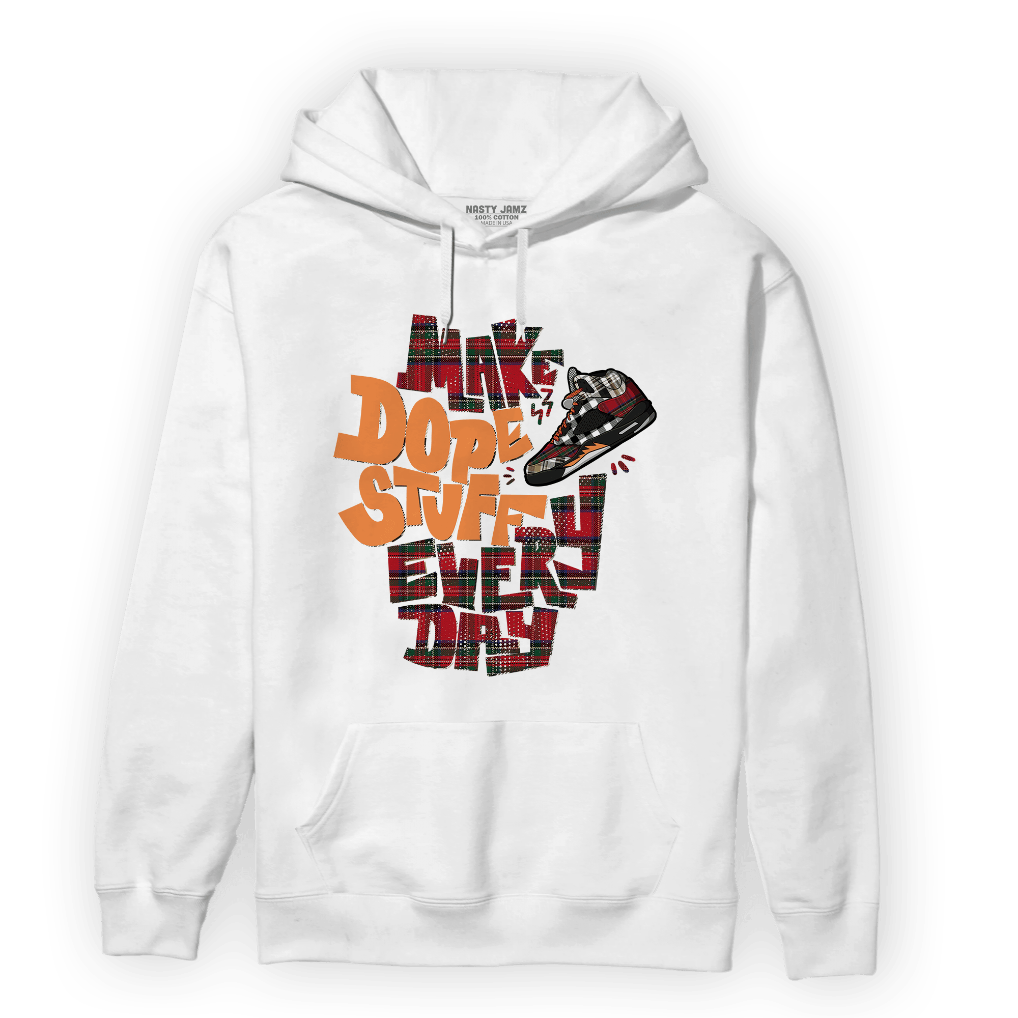 Plaid 5s Hoodie Match Dope Sneaker - NastyJamz