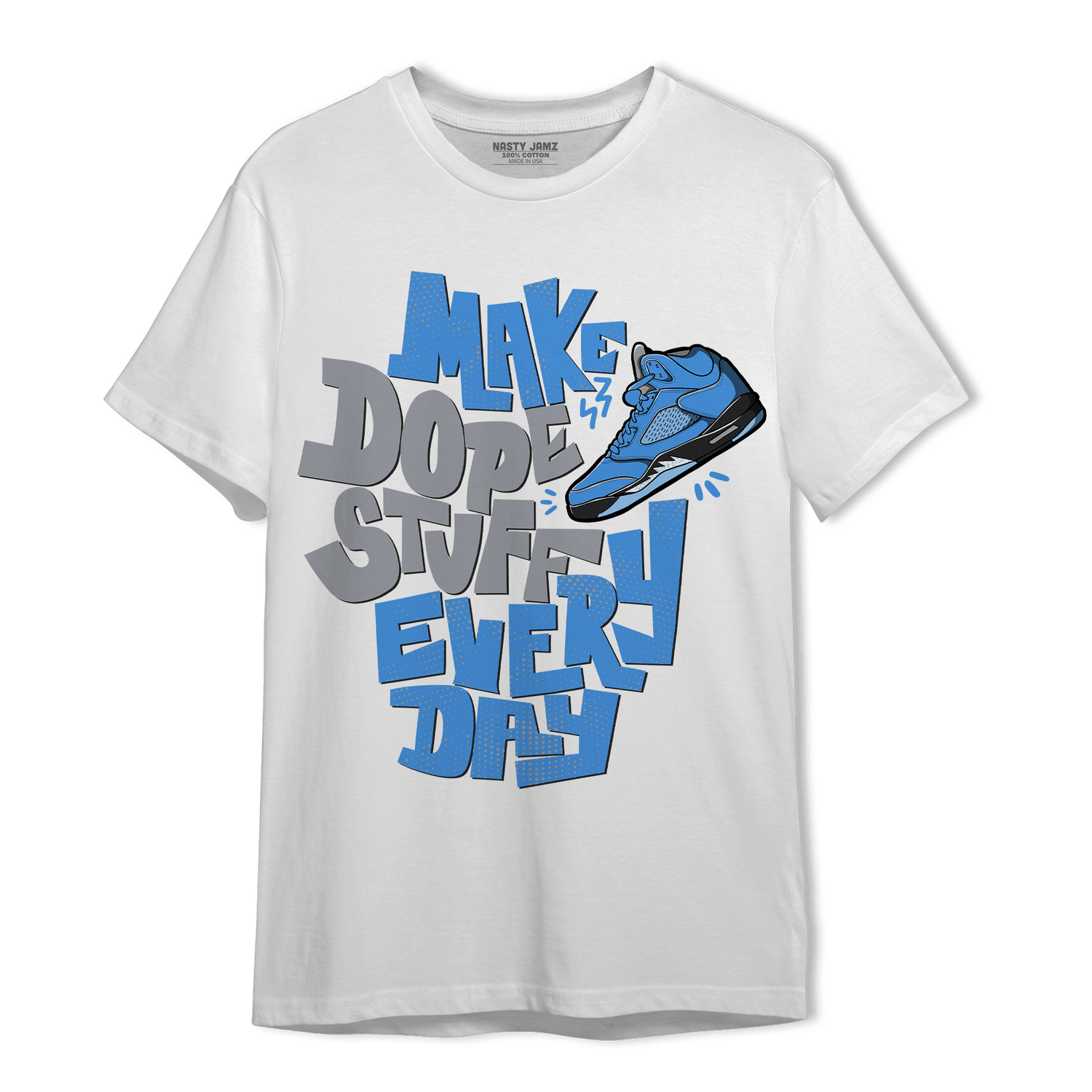 University Blue 5s T Shirt Match Dope Sneaker - NastyJamz