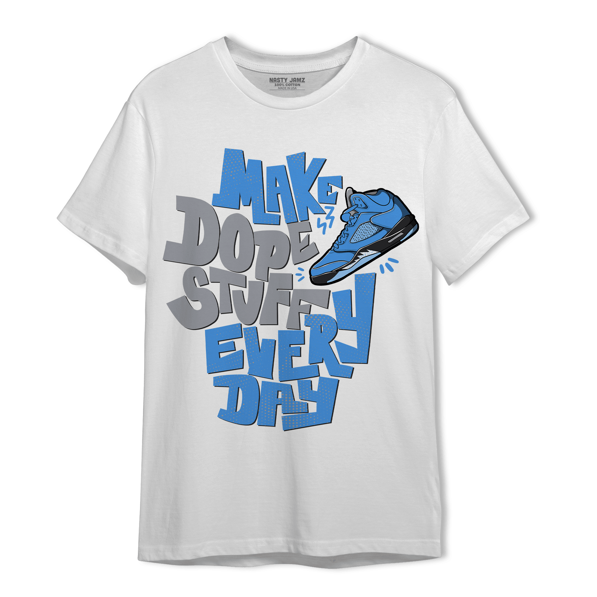 University Blue 5s T Shirt Match Dope Sneaker - NastyJamz