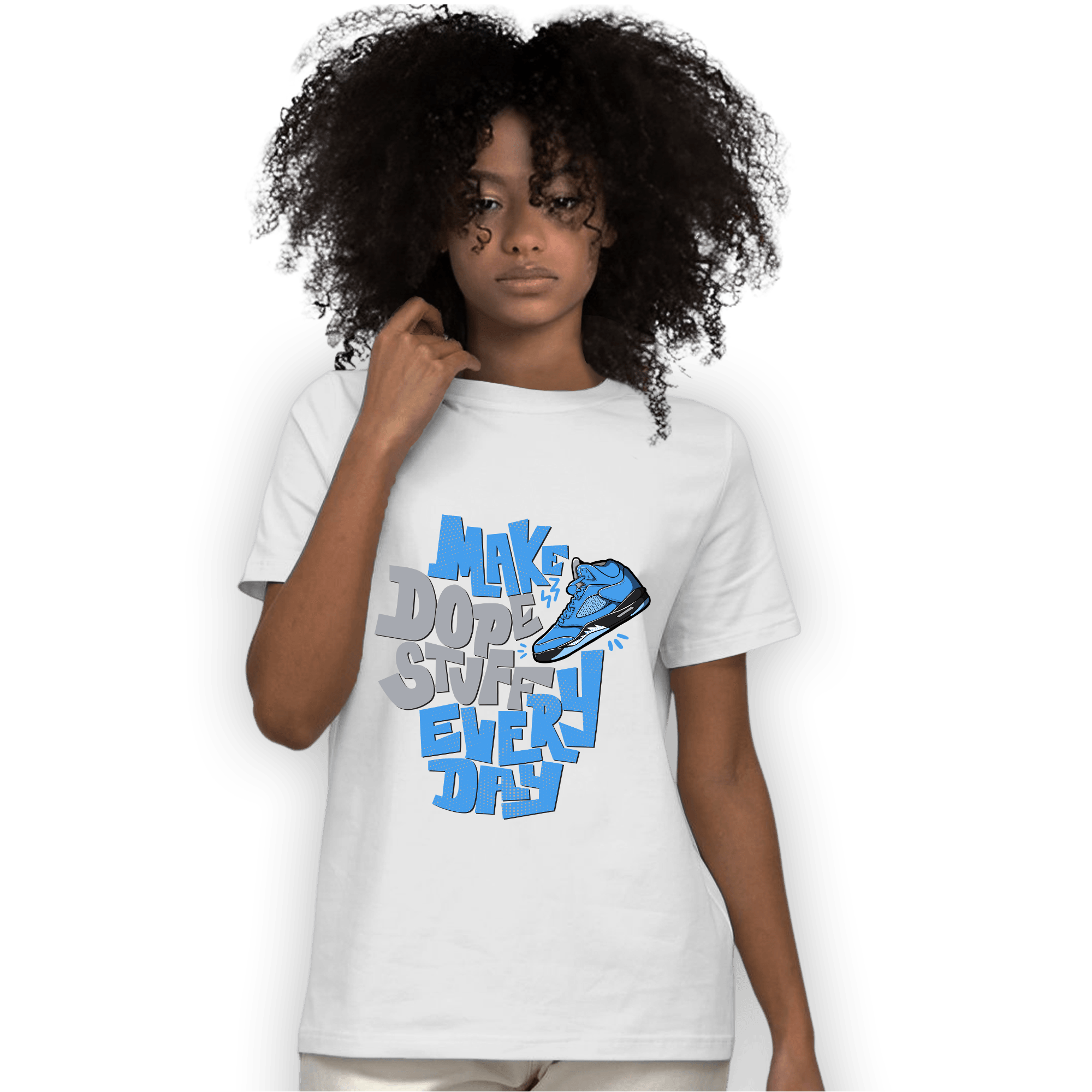 University Blue 5s T Shirt Match Dope Sneaker - NastyJamz