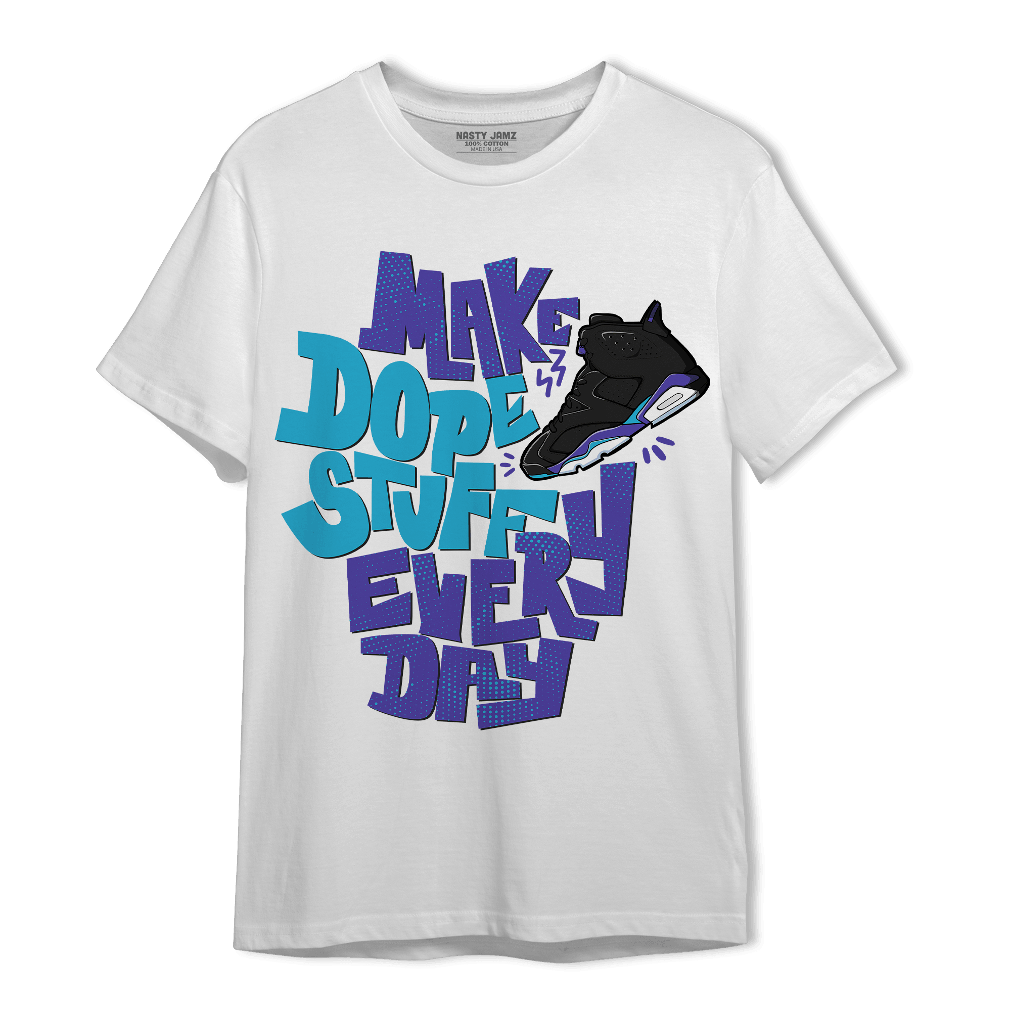 Aqua 6s T Shirt Match Dope Sneaker - NastyJamz
