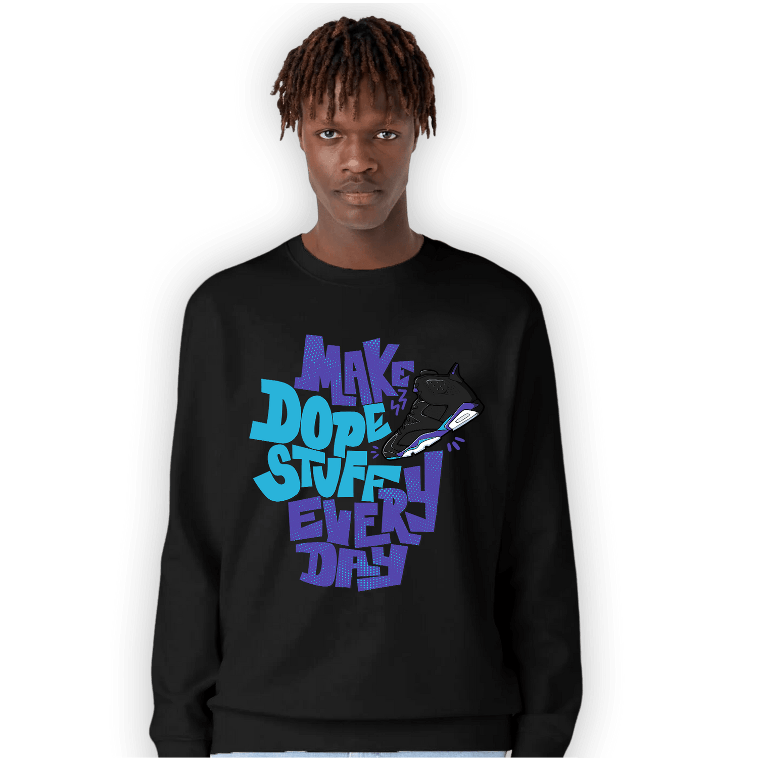 Aqua 6s Sweatshirt Match Dope Sneaker - NastyJamz