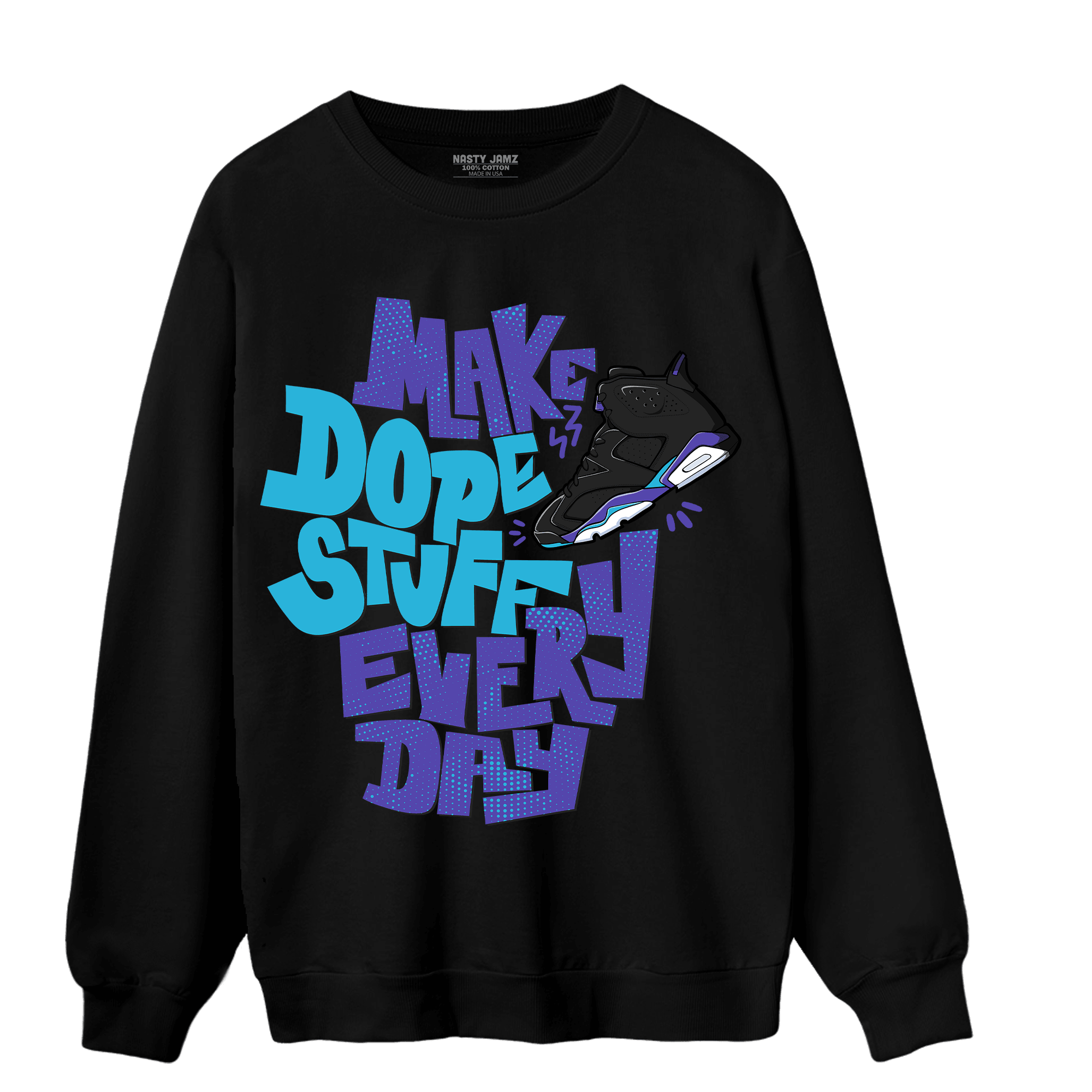 Aqua 6s Sweatshirt Match Dope Sneaker - NastyJamz