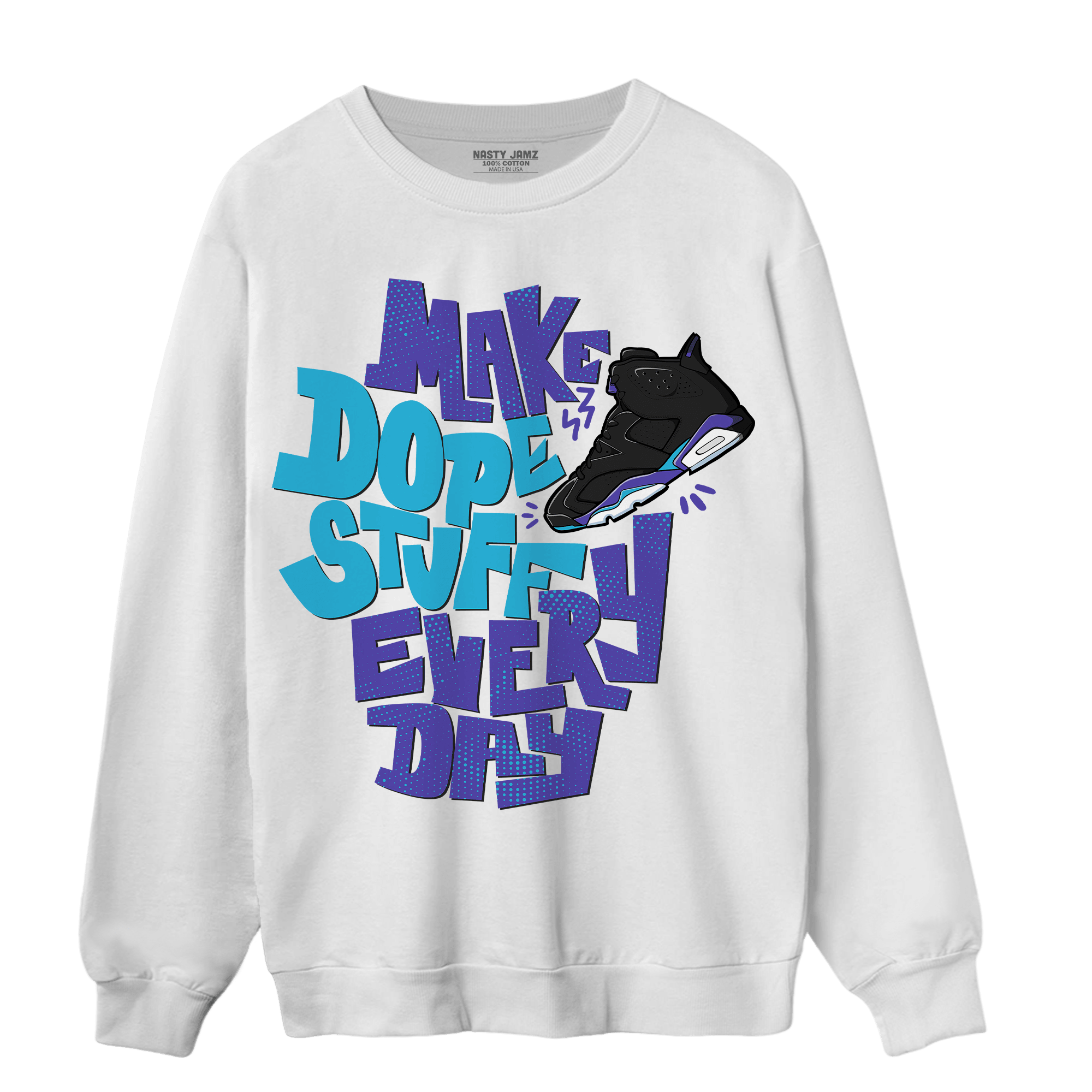 Aqua 6s Sweatshirt Match Dope Sneaker - NastyJamz