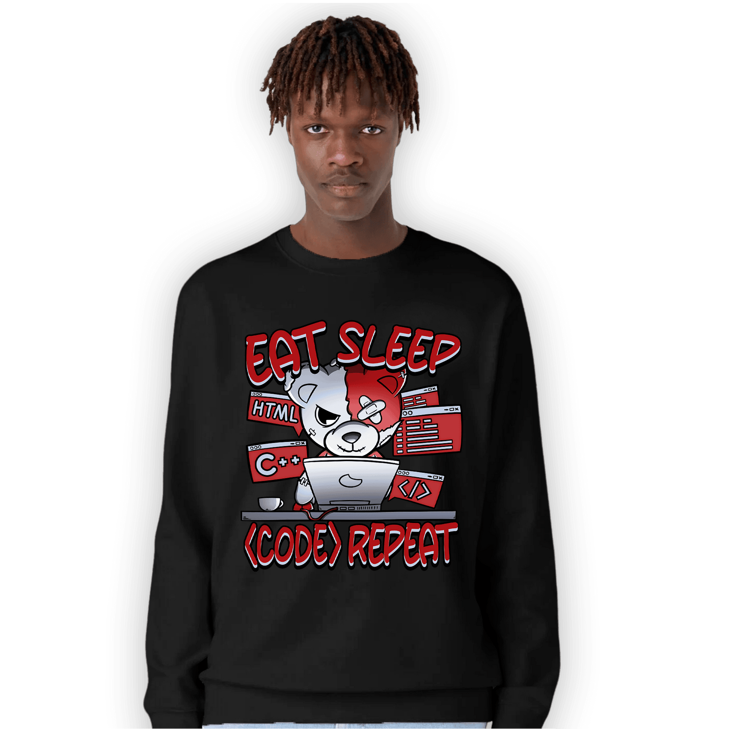 Cherry 11s Sweatshirt Match Eat Sleep Code BER - NastyJamz