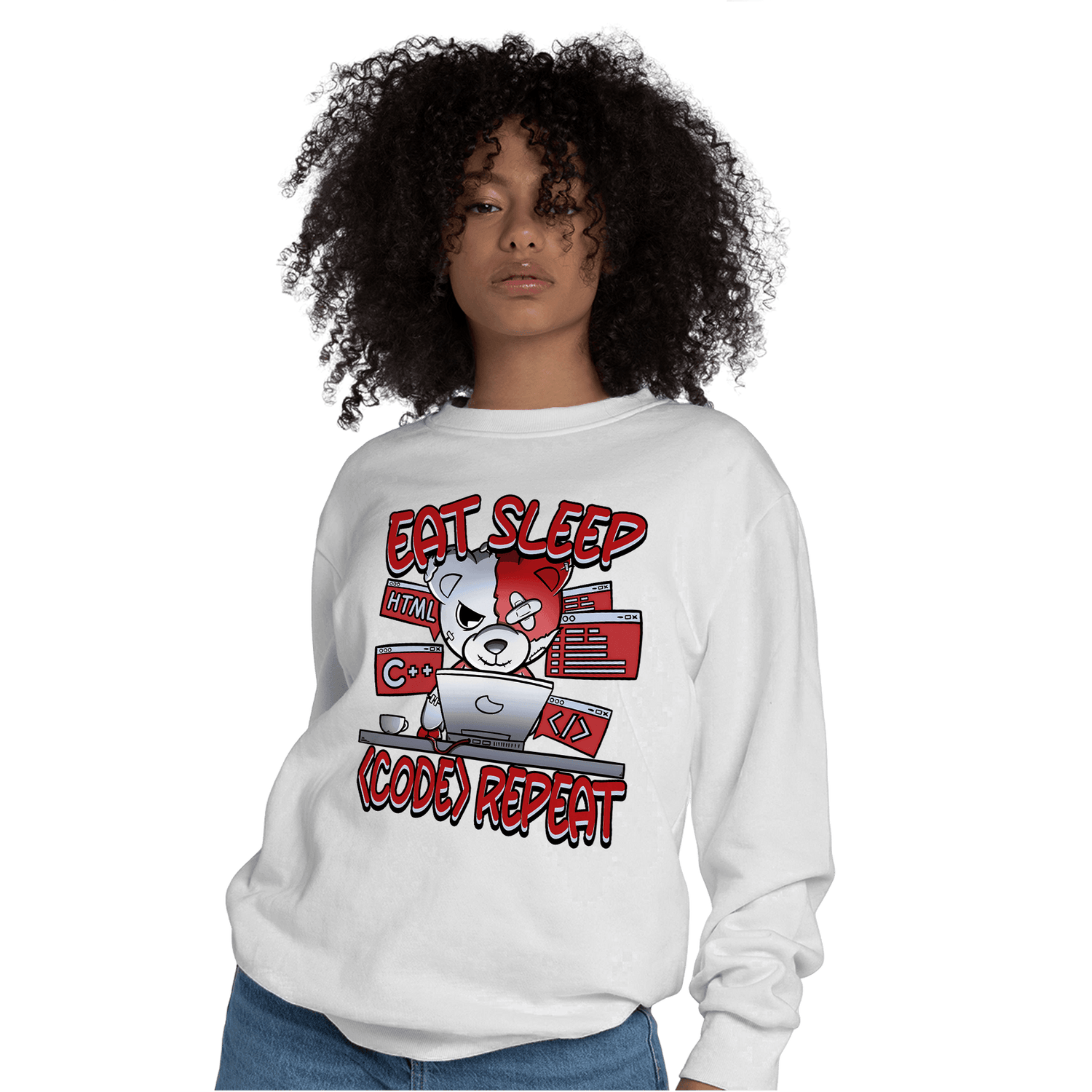 Cherry 11s Sweatshirt Match Eat Sleep Code BER - NastyJamz